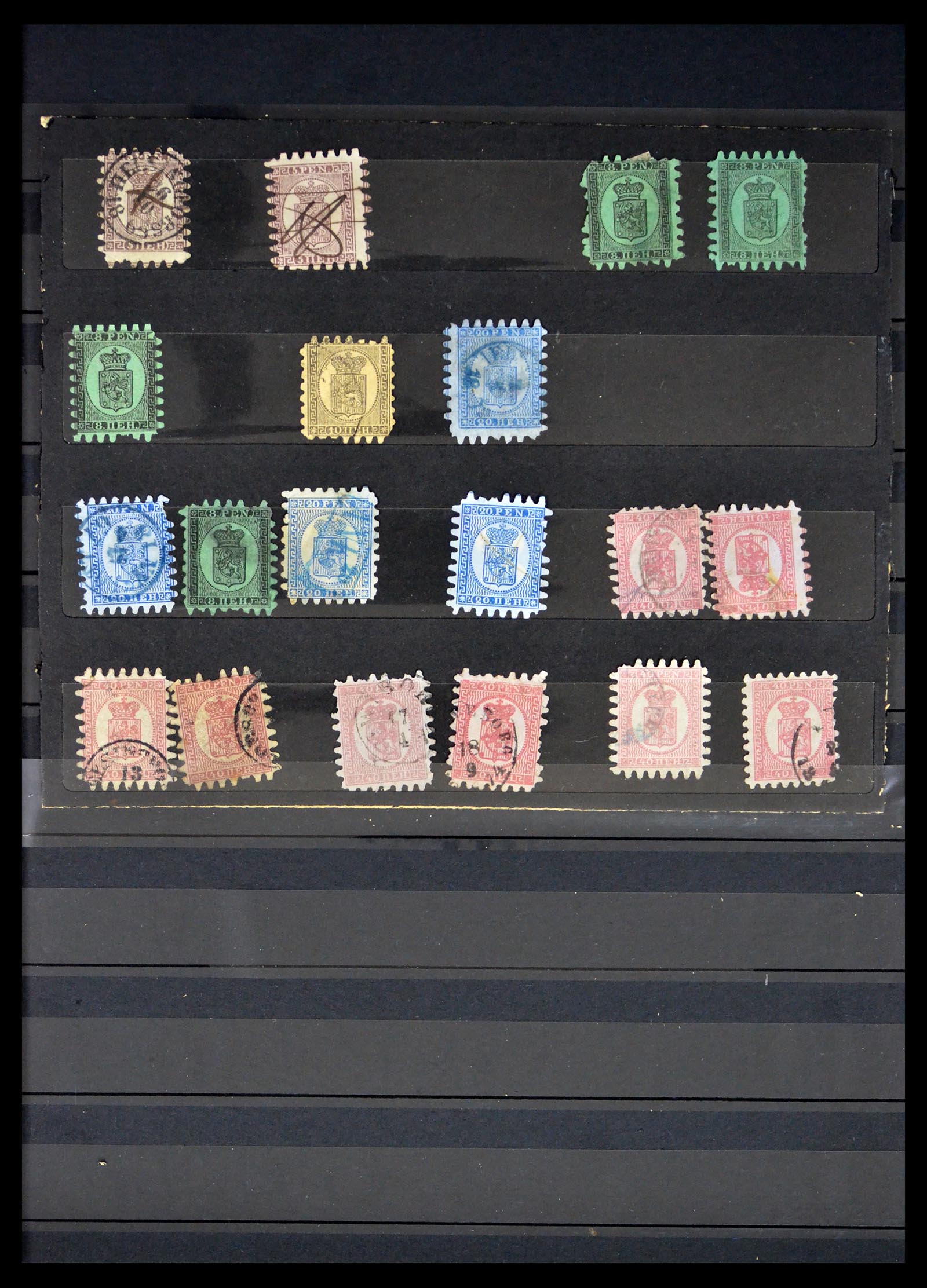 40587 0001 - Stamp collection 40587 Finland serpentines 1860-1870.