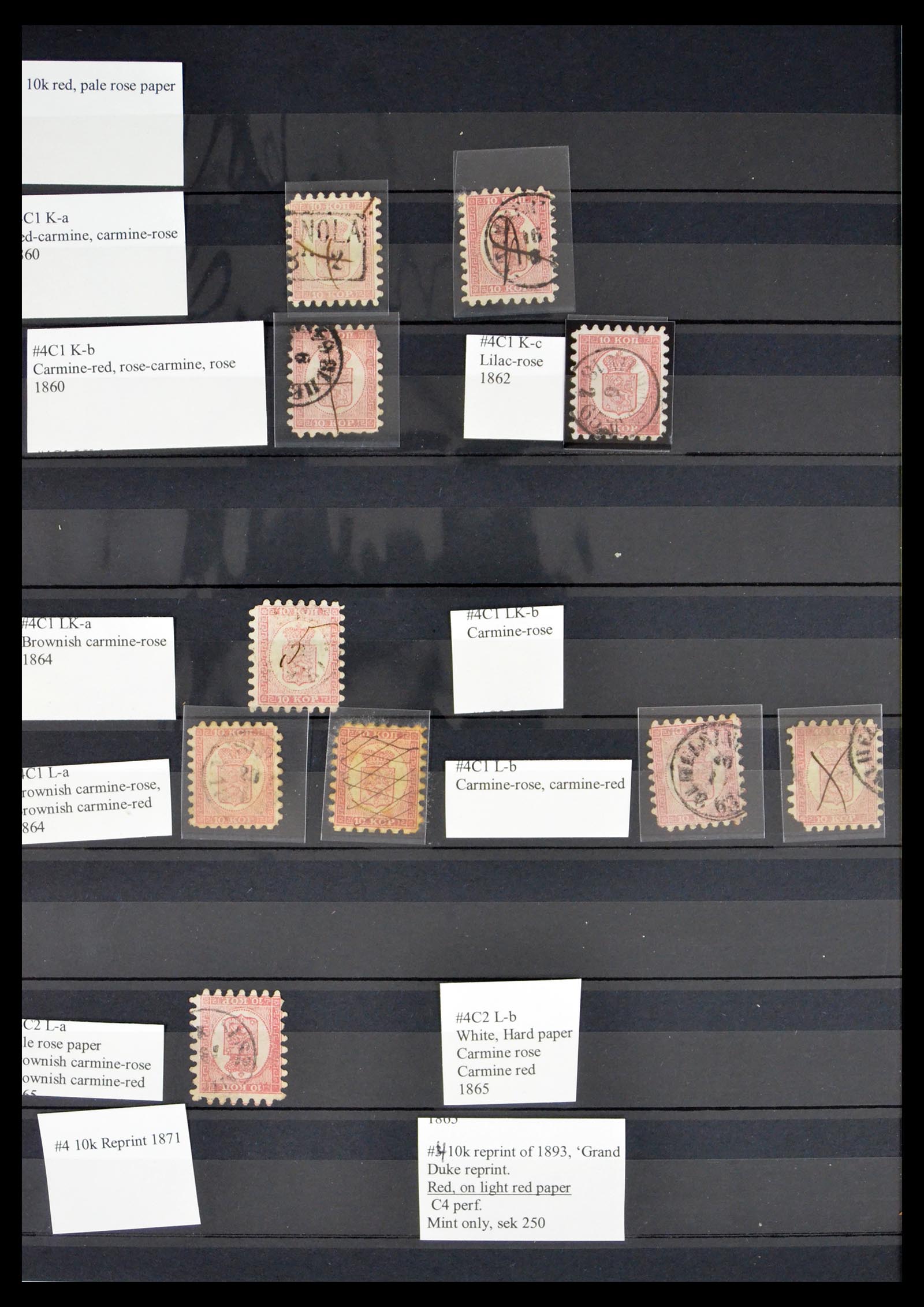 40587 0003 - Stamp collection 40587 Finland serpentines 1860-1870.
