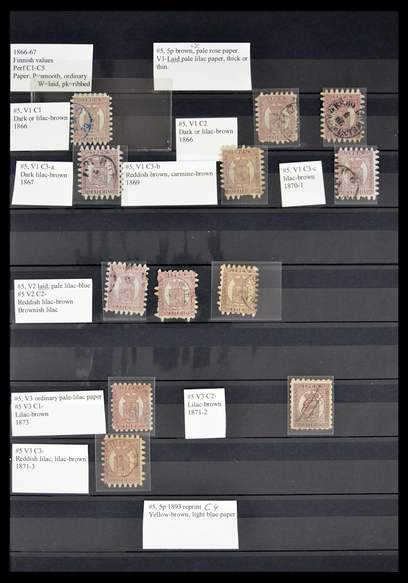 40587 0004 - Stamp collection 40587 Finland serpentines 1860-1870.