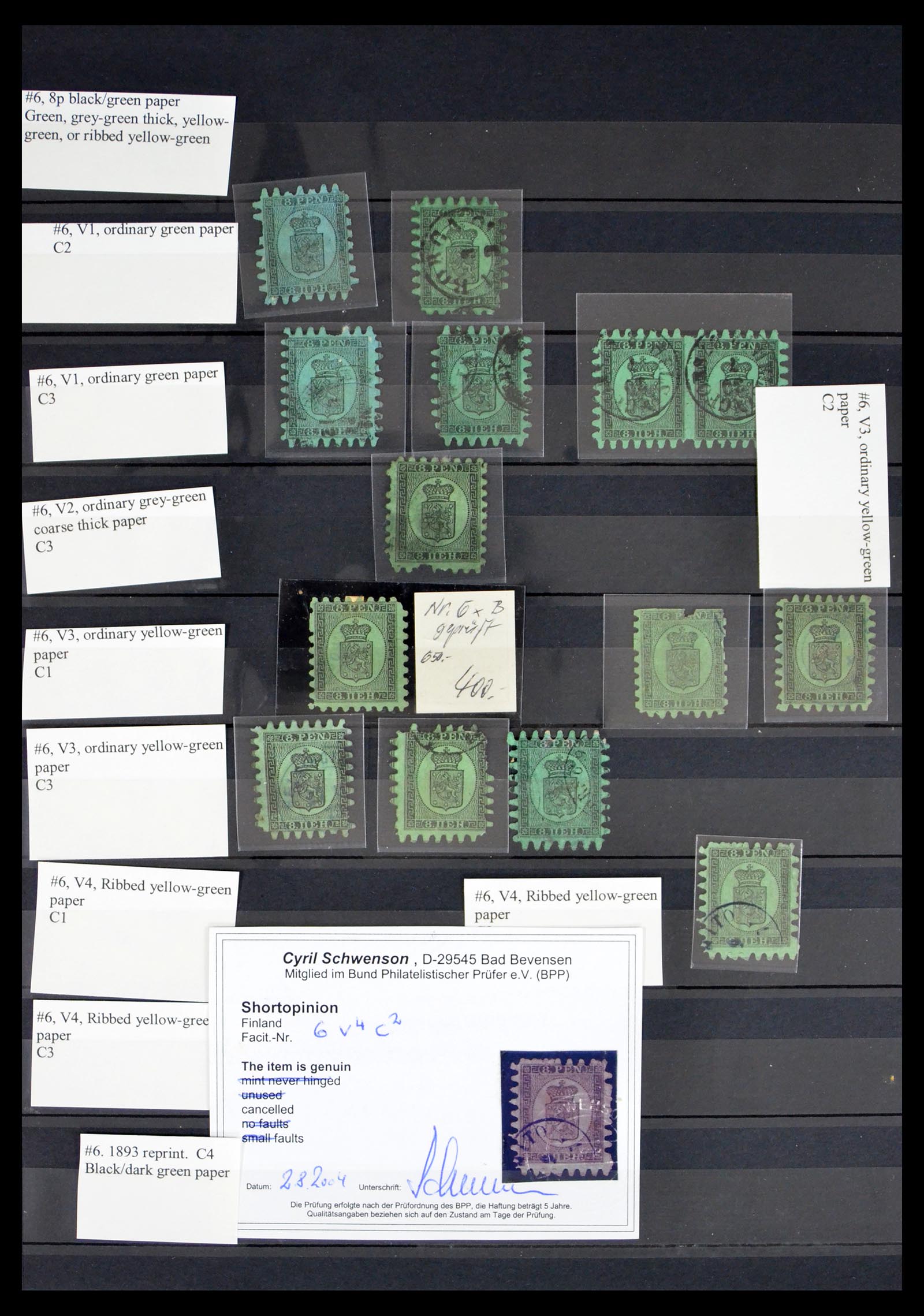 40587 0005 - Stamp collection 40587 Finland serpentines 1860-1870.