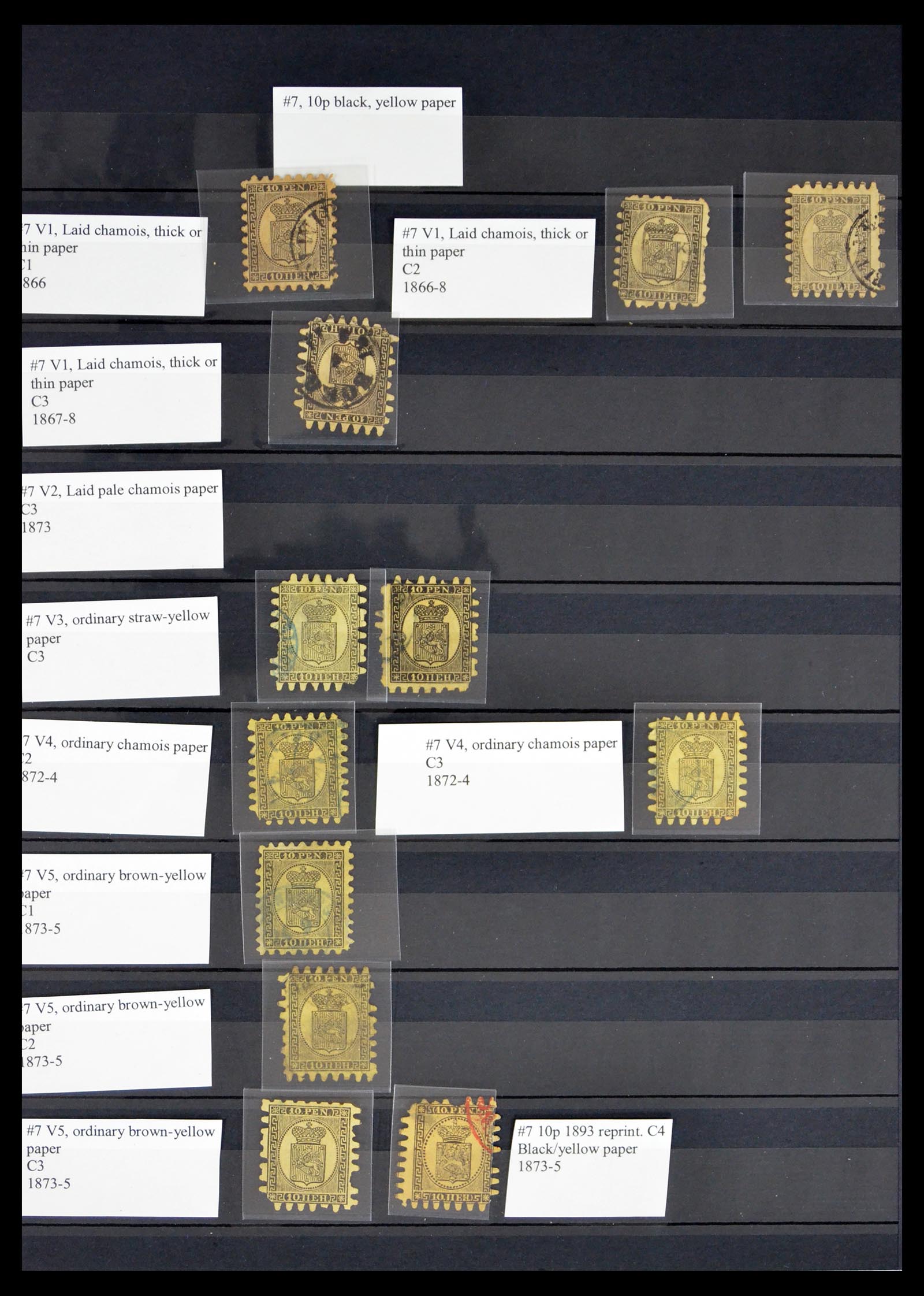 40587 0006 - Stamp collection 40587 Finland serpentines 1860-1870.