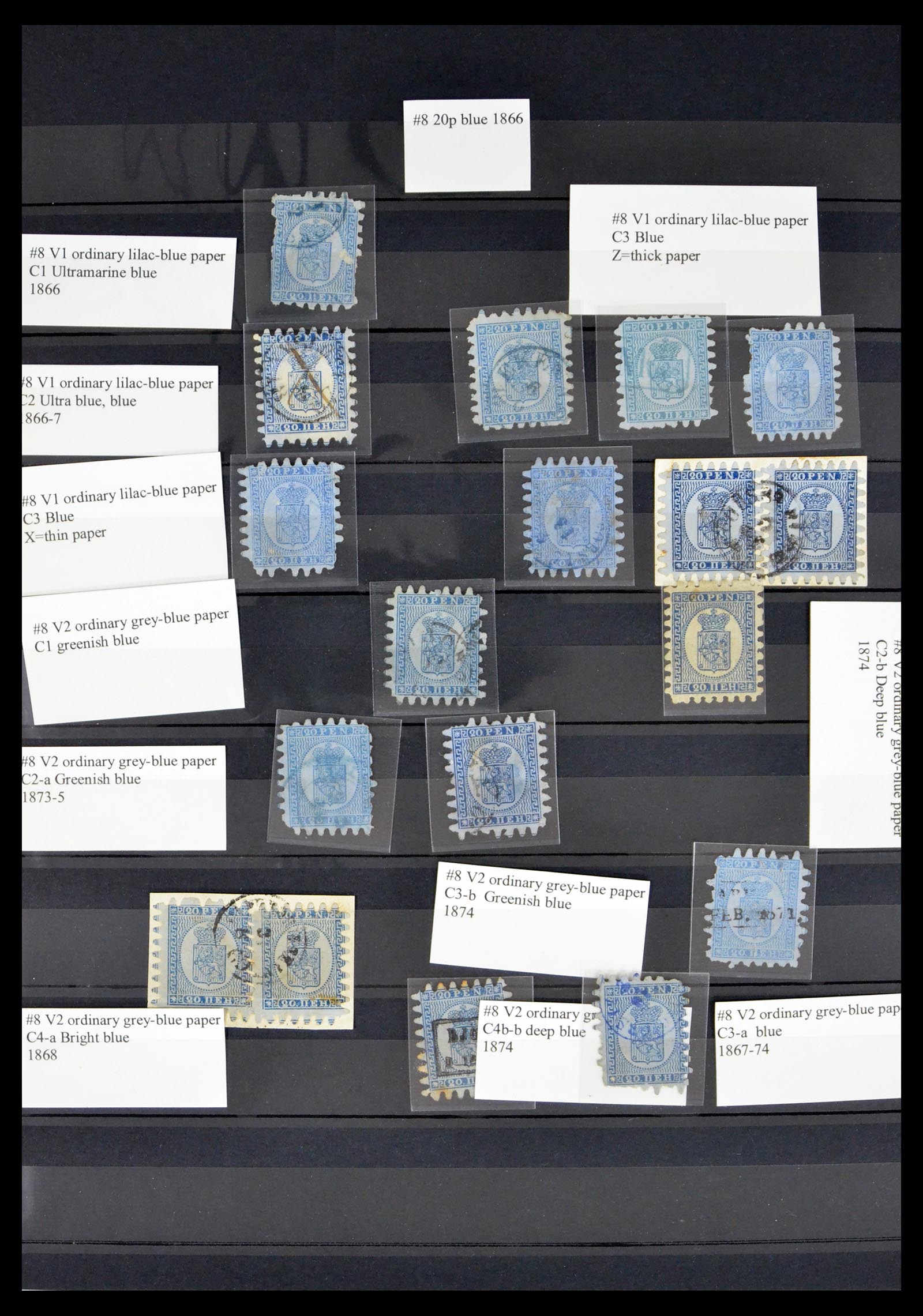 40587 0007 - Stamp collection 40587 Finland serpentines 1860-1870.