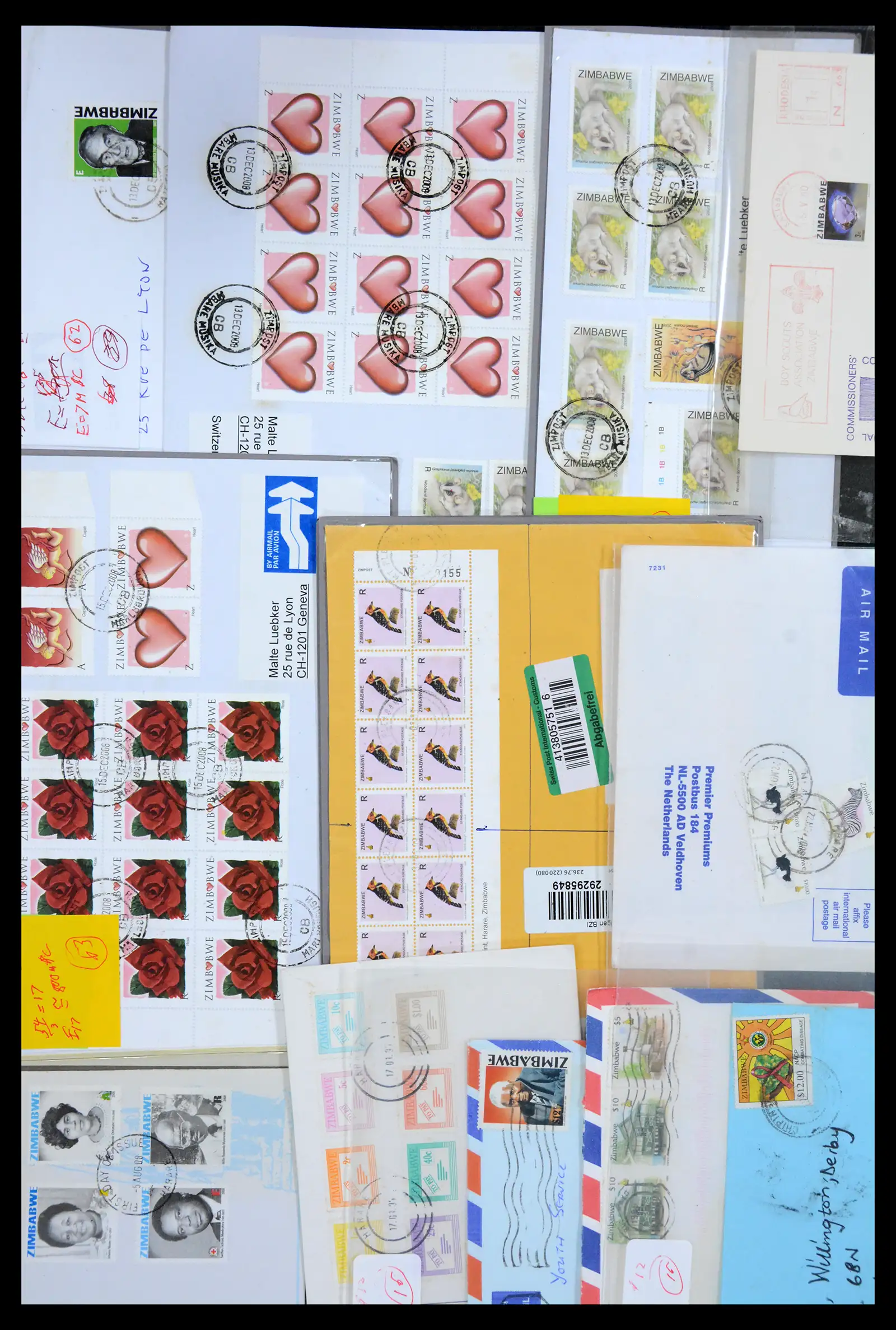 40612 0025 - Stamp collection 40612 Zimbabwe covers 1980-2012.