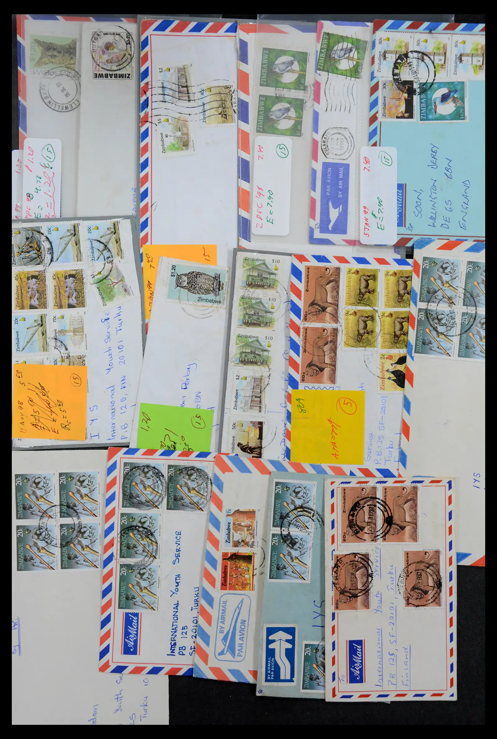 40612 0032 - Stamp collection 40612 Zimbabwe covers 1980-2012.