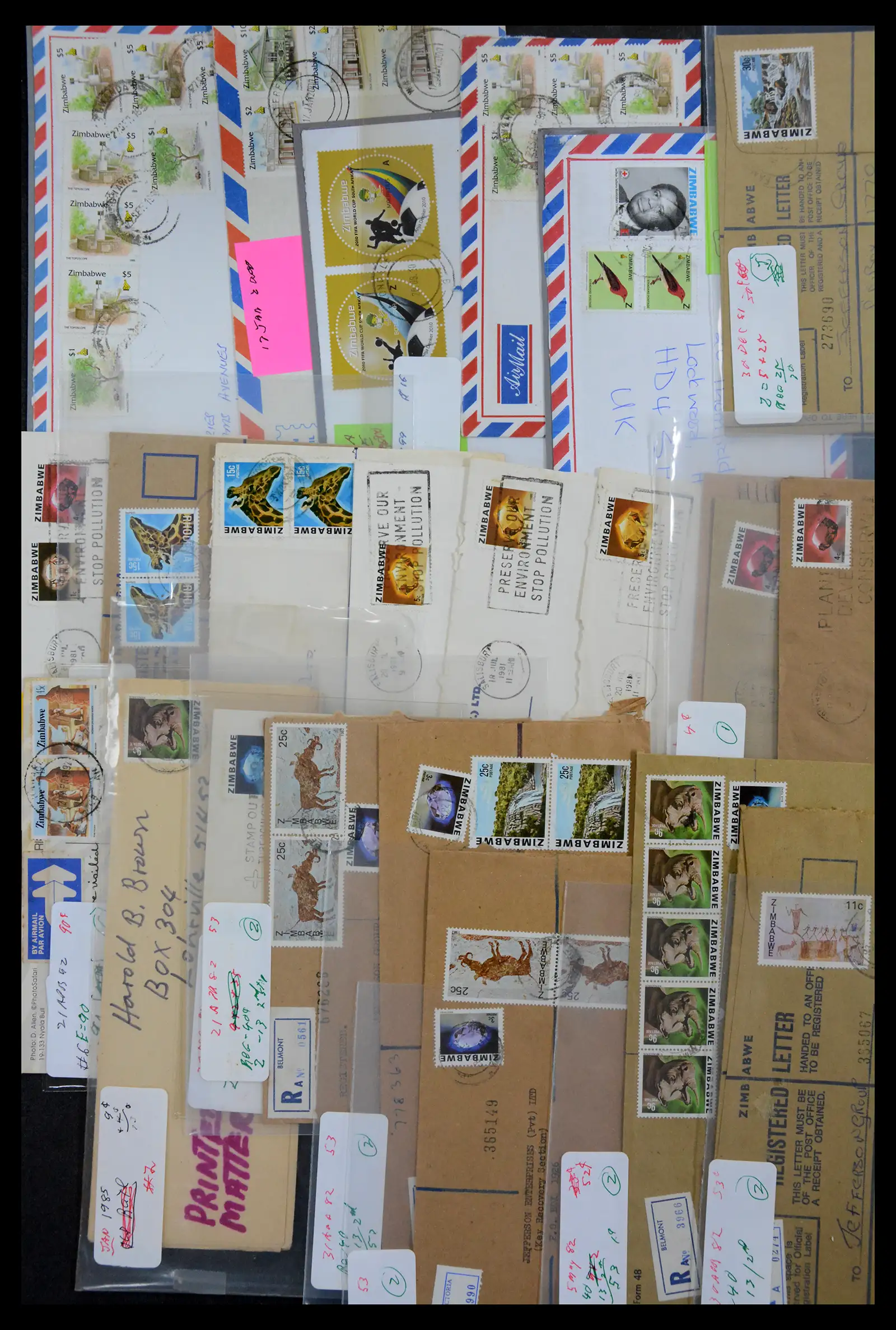 40612 0036 - Stamp collection 40612 Zimbabwe covers 1980-2012.