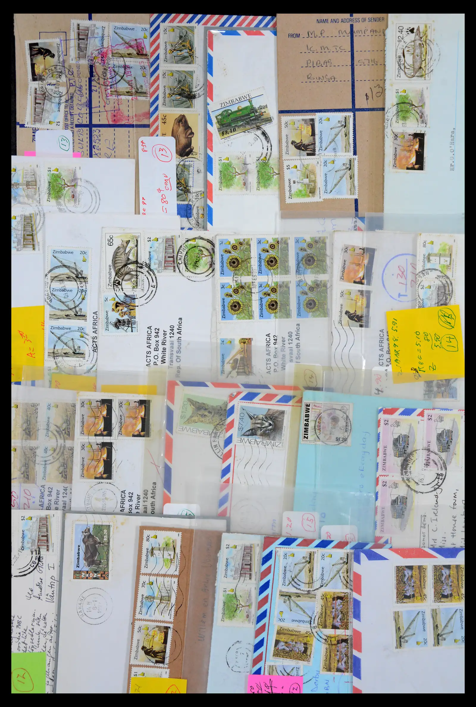 40612 0042 - Stamp collection 40612 Zimbabwe covers 1980-2012.