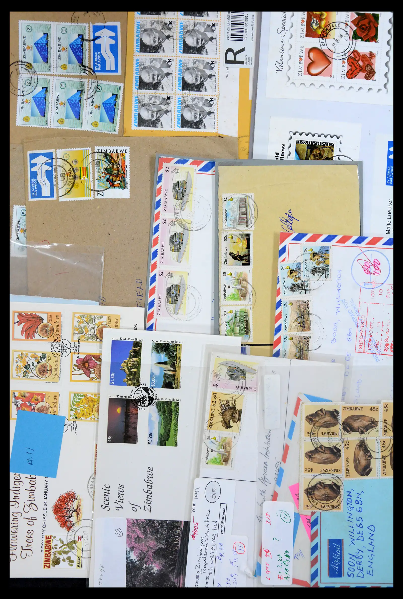 40612 0045 - Stamp collection 40612 Zimbabwe covers 1980-2012.