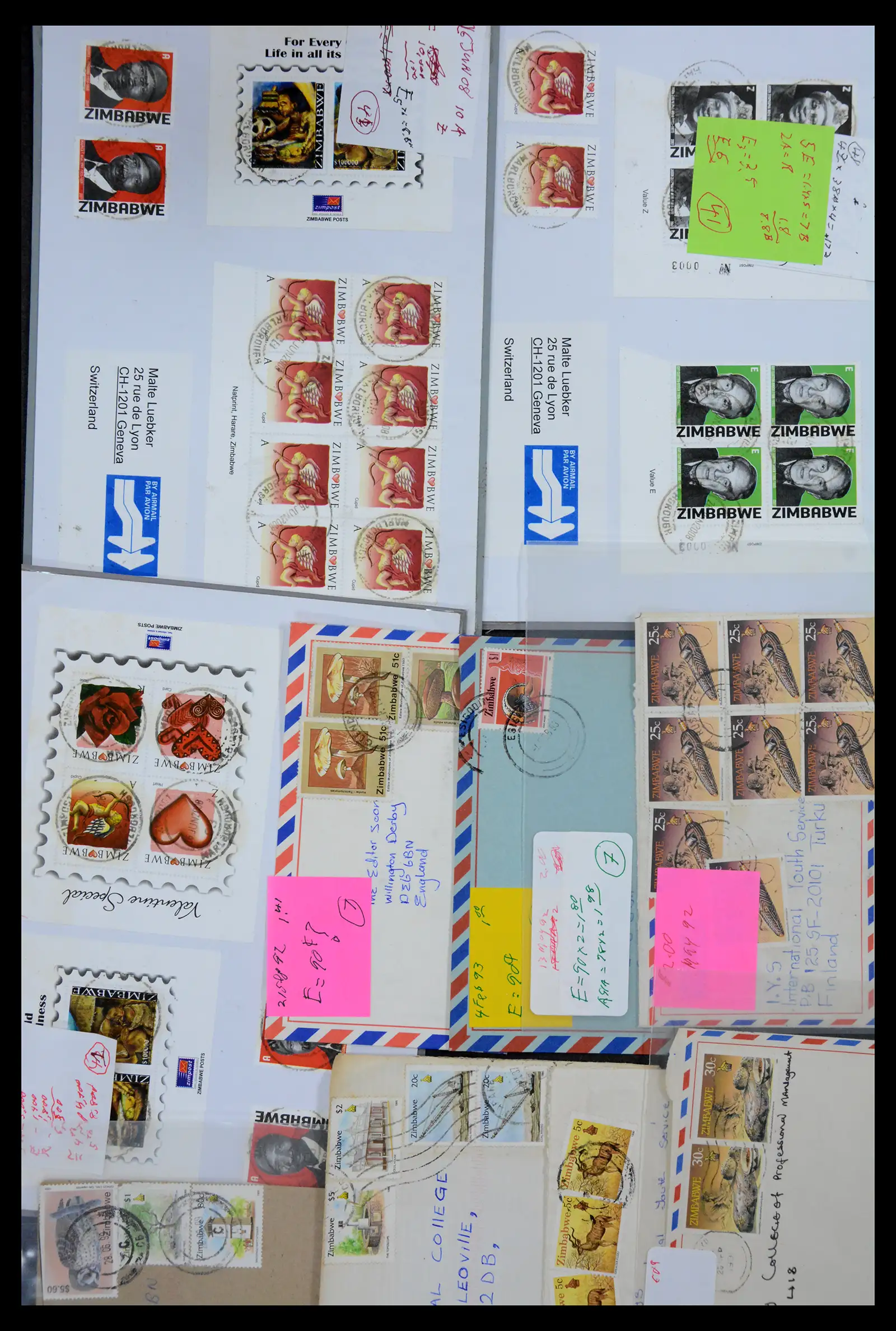 40612 0053 - Stamp collection 40612 Zimbabwe covers 1980-2012.