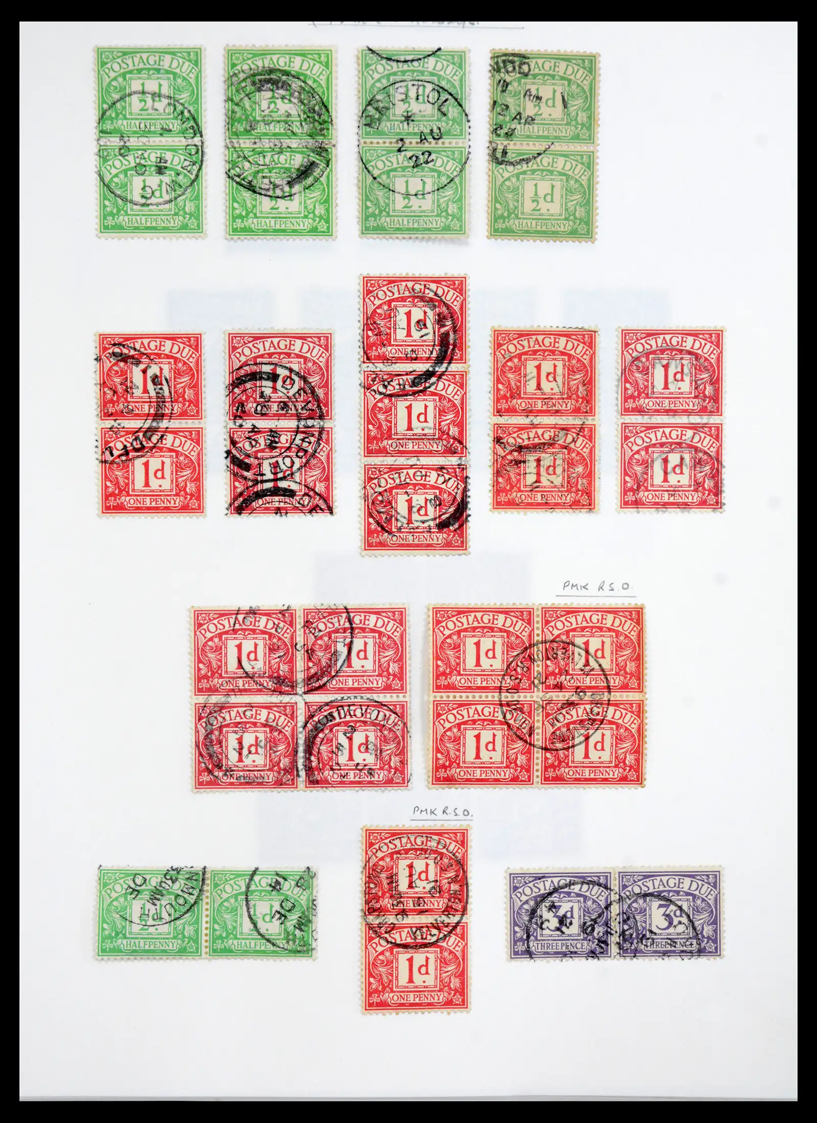 40656 0007 - Stamp collection 40656 Great Britain postage due 1914-1994.