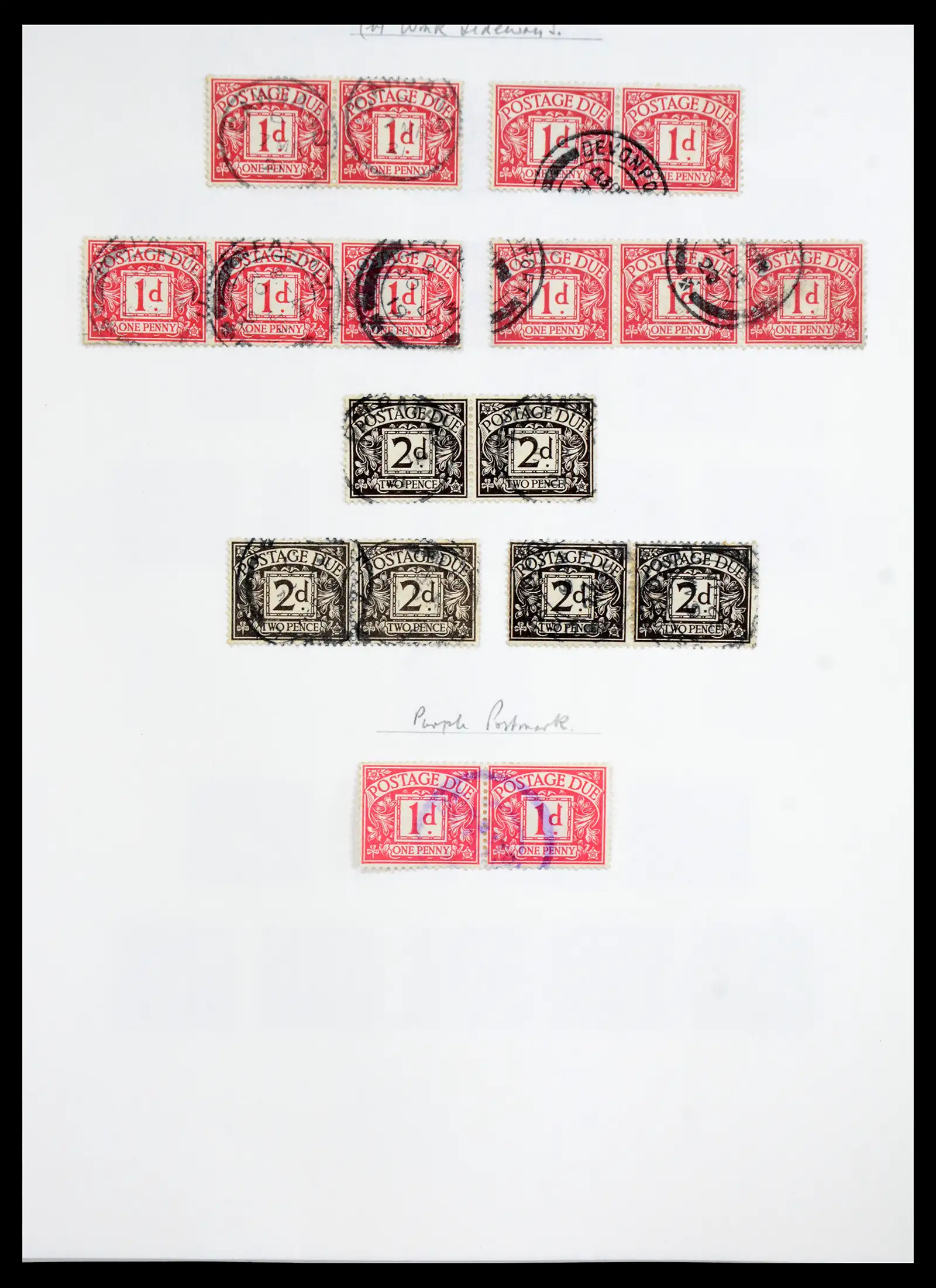 40656 0010 - Stamp collection 40656 Great Britain postage due 1914-1994.