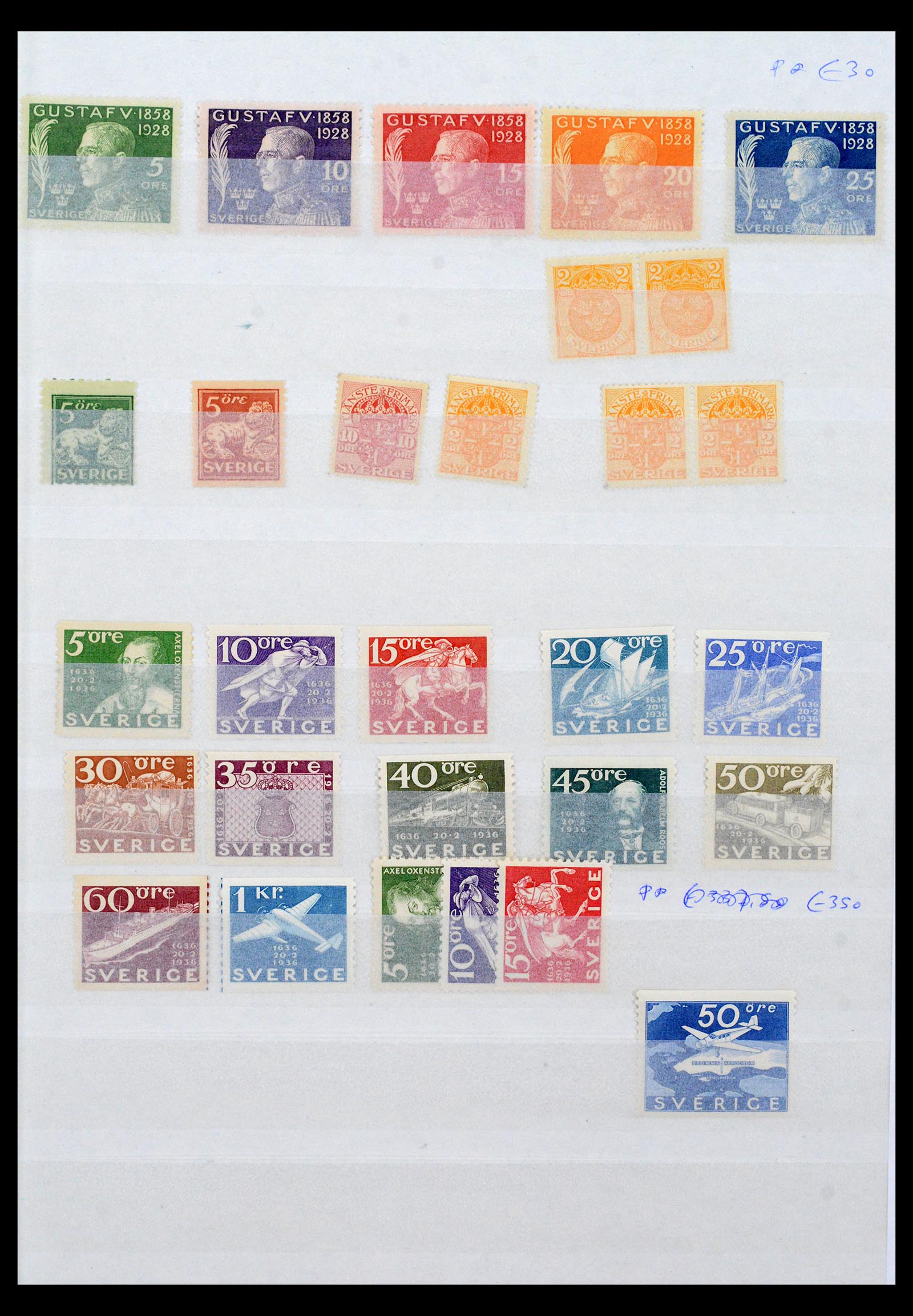 40726 0001 - Stamp collection 40726 Sweden 1920-1950. 40726 0001 - Stamp collection 40726 Sweden 1920-1950.