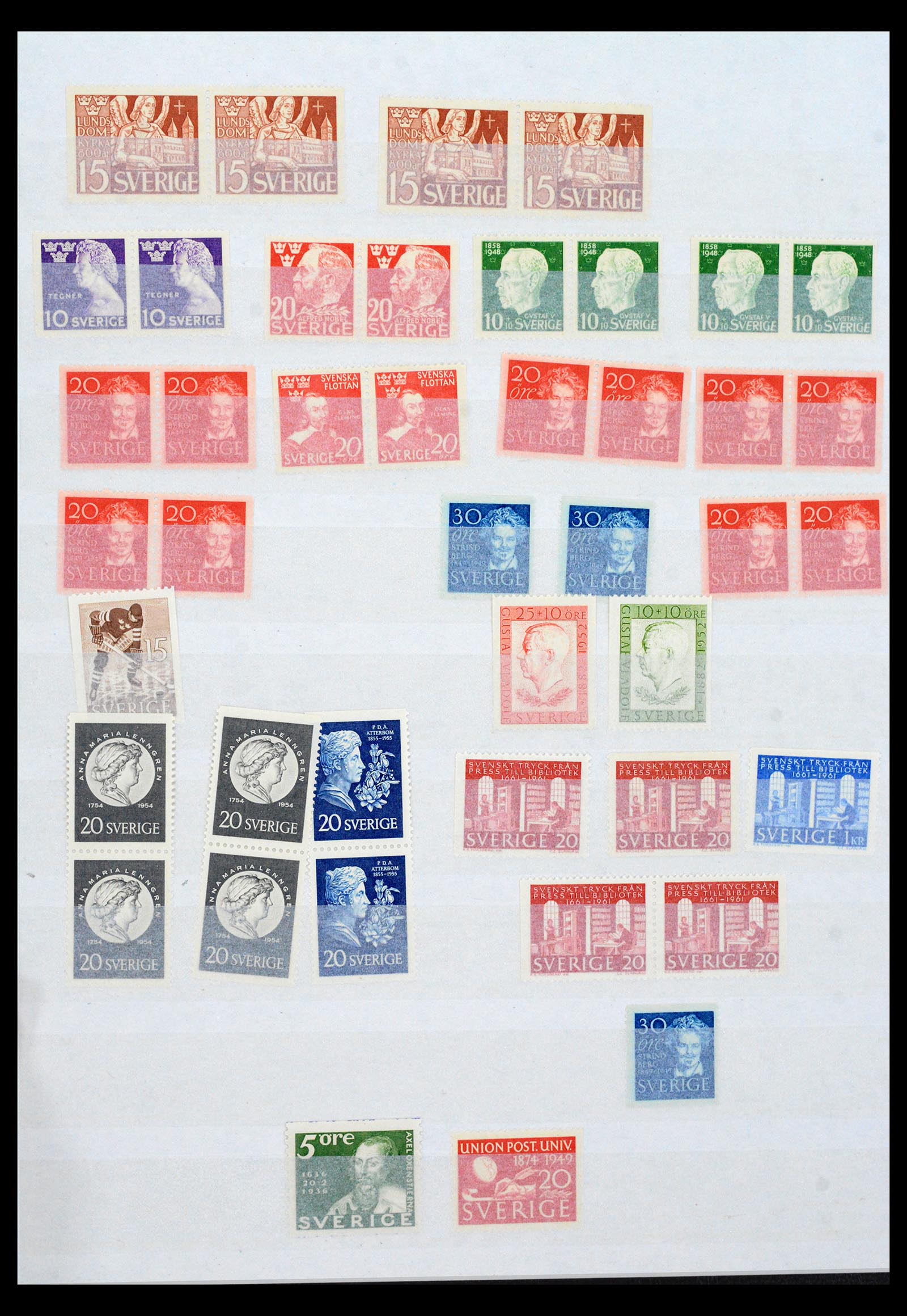 40726 0004 - Stamp collection 40726 Sweden 1920-1950. 40726 0004 - Stamp collection 40726 Sweden 1920-1950.