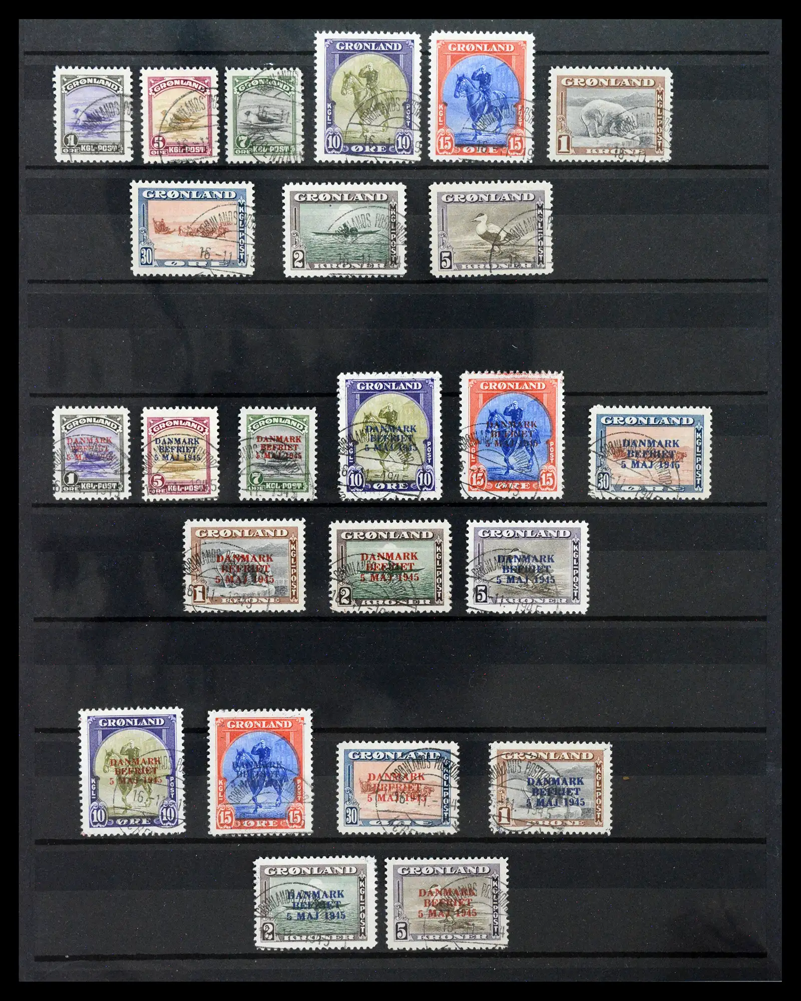 40807 0001 - Stamp collection 40807 Greenland 1945. 40807 0001 - Stamp collection 40807 Greenland 1945.