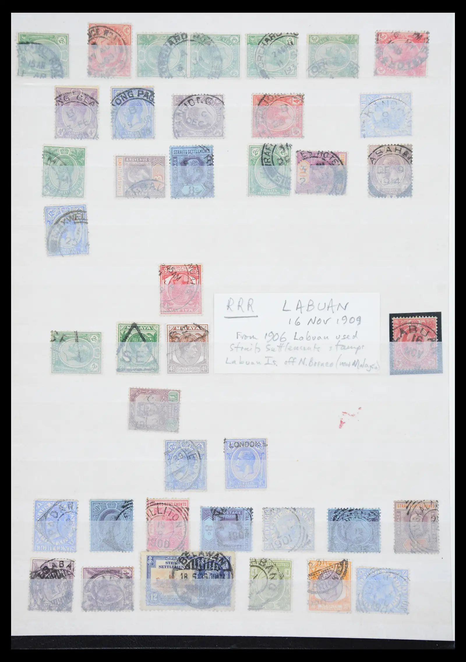 40824 0002 - Postzegelverzameling 40824 Maleisië stempels 1880-1950.