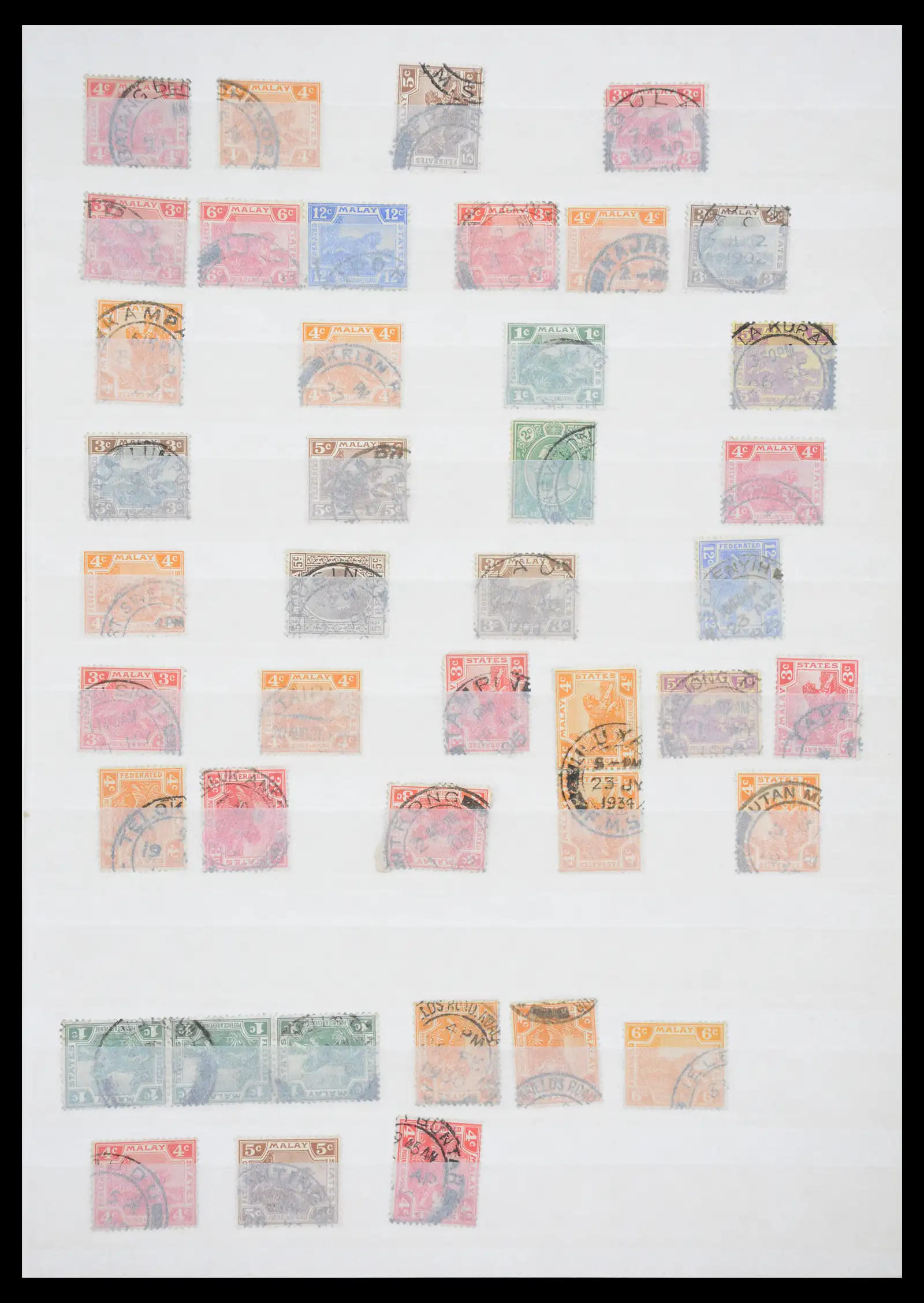 40824 0003 - Postzegelverzameling 40824 Maleisië stempels 1880-1950.
