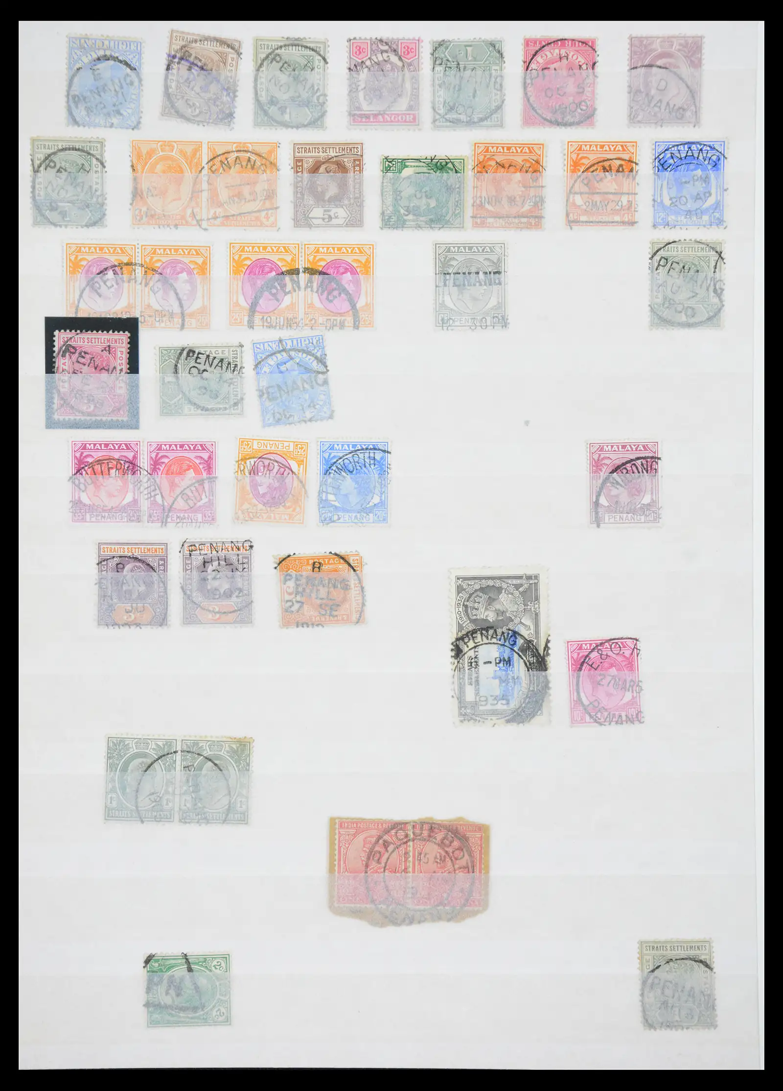 40824 0009 - Postzegelverzameling 40824 Maleisië stempels 1880-1950.