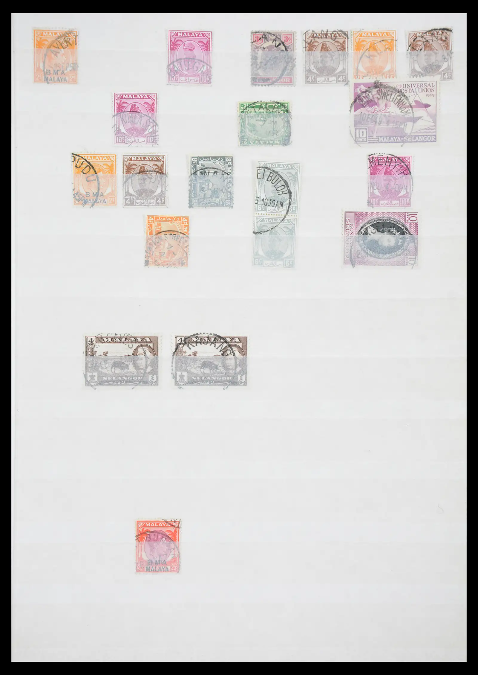 40824 0011 - Postzegelverzameling 40824 Maleisië stempels 1880-1950.