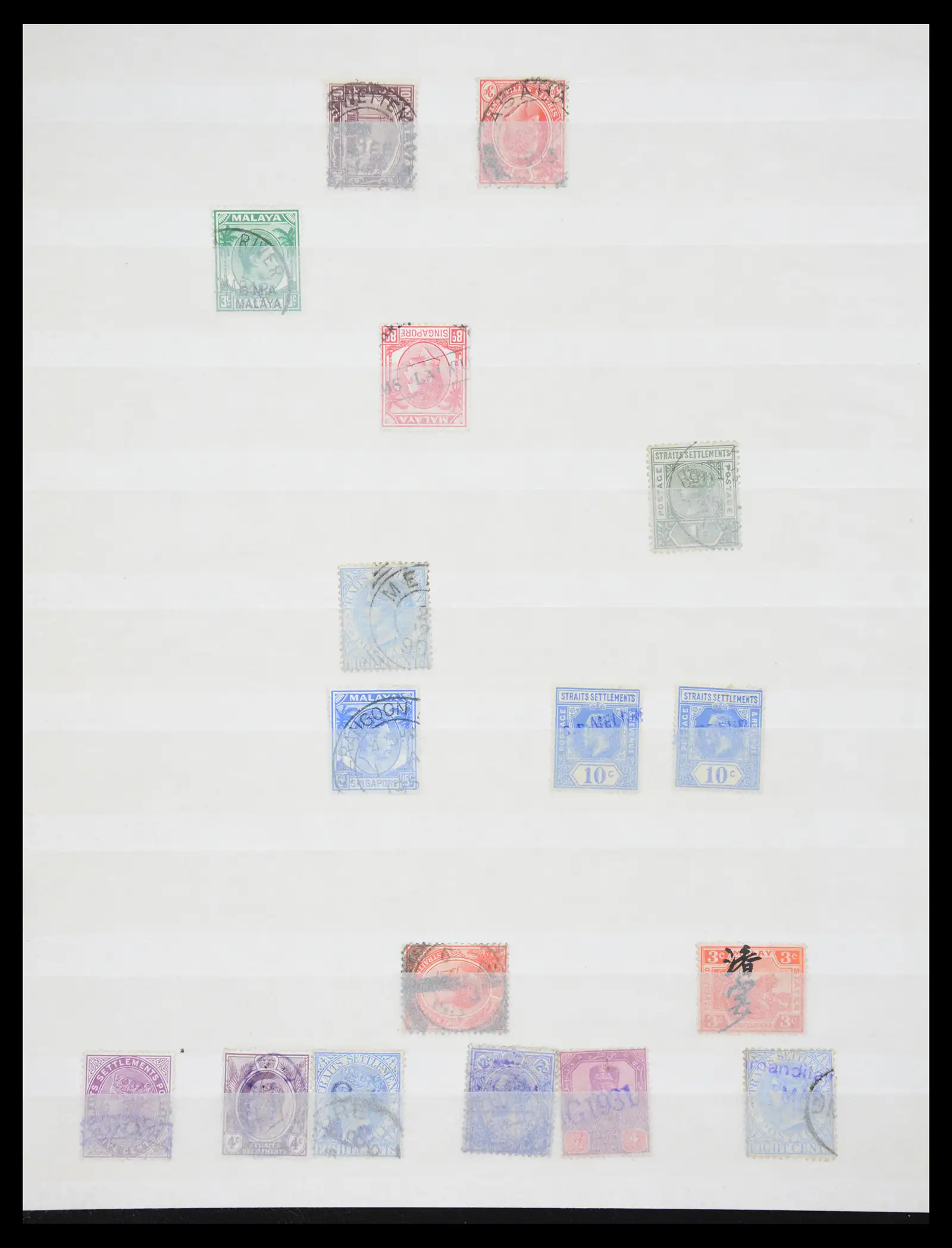 40824 0014 - Postzegelverzameling 40824 Maleisië stempels 1880-1950.