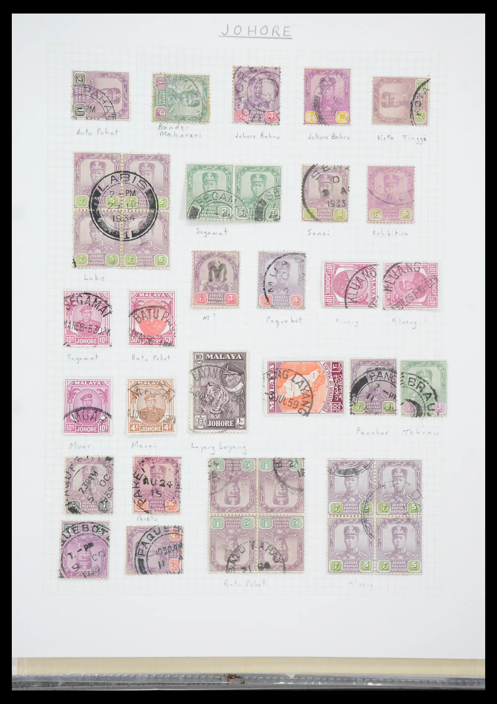 40824 0015 - Postzegelverzameling 40824 Maleisië stempels 1880-1950.