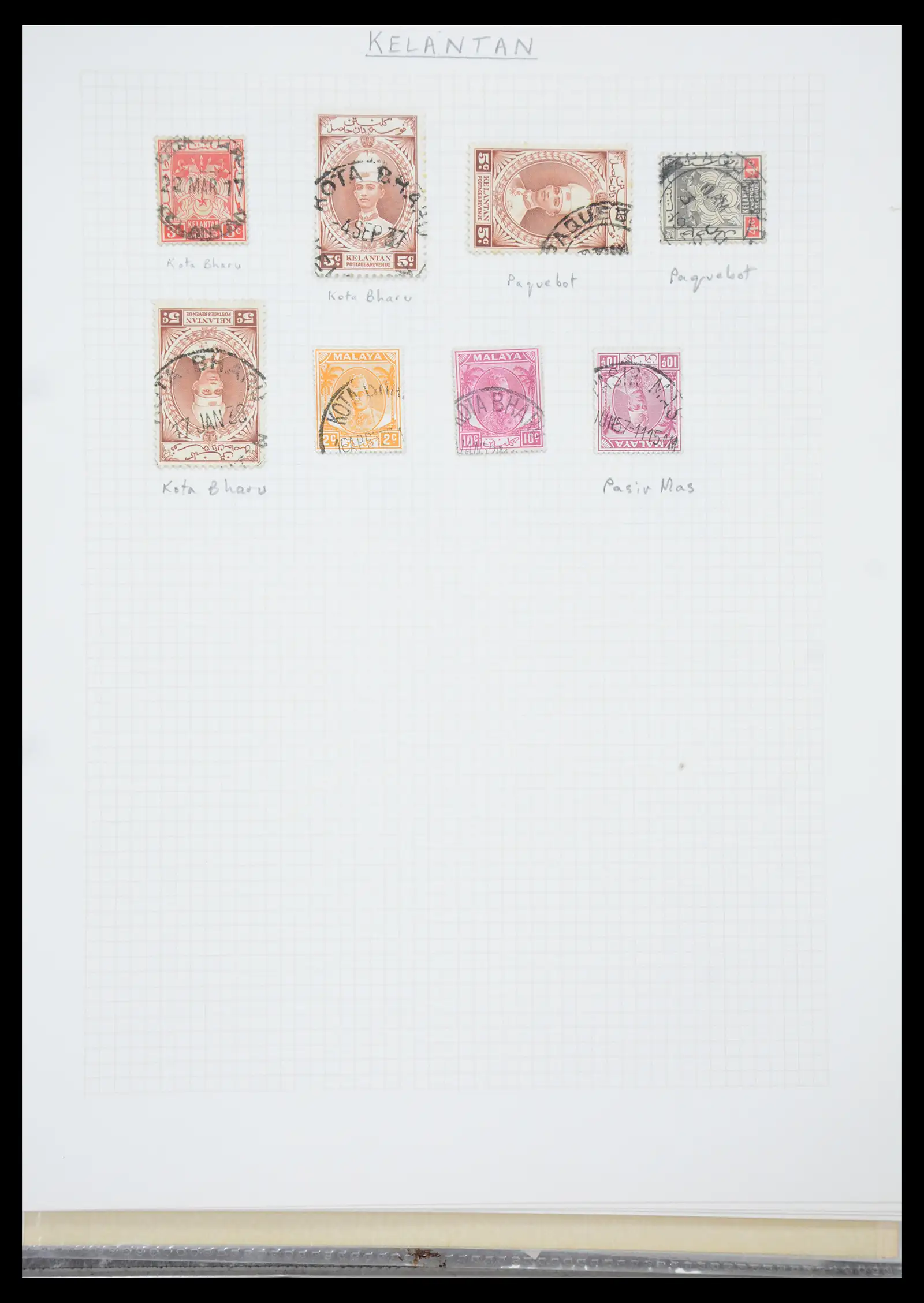 40824 0017 - Postzegelverzameling 40824 Maleisië stempels 1880-1950.