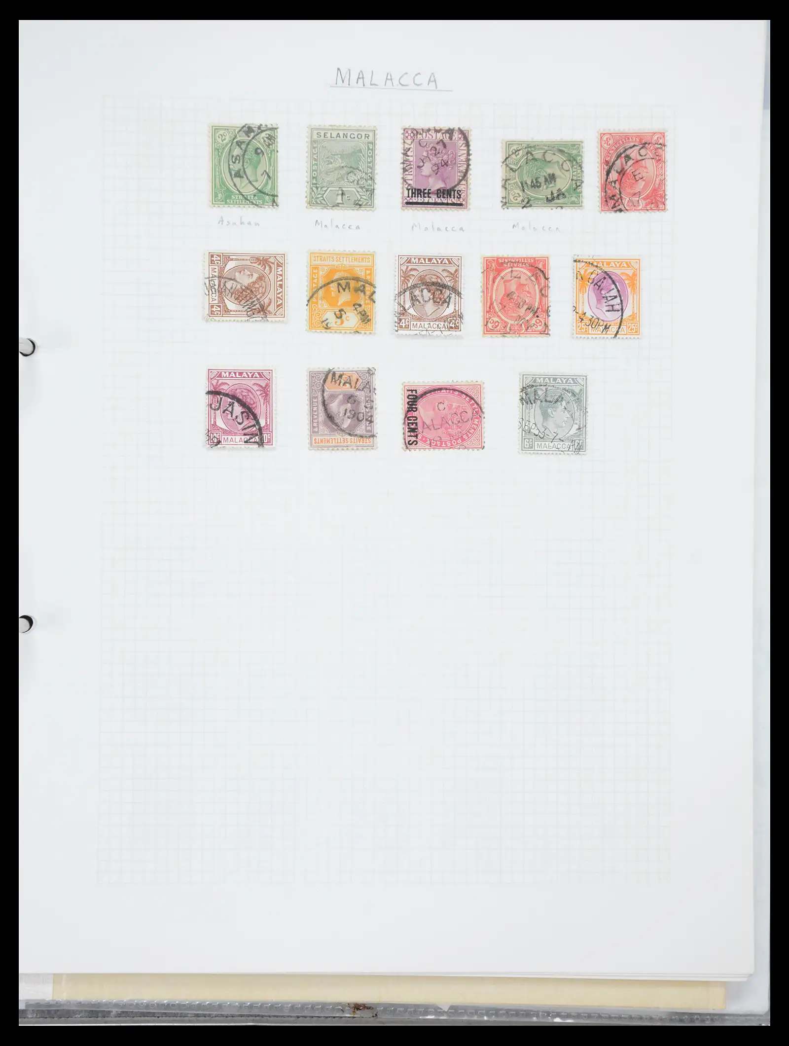 40824 0018 - Postzegelverzameling 40824 Maleisië stempels 1880-1950.