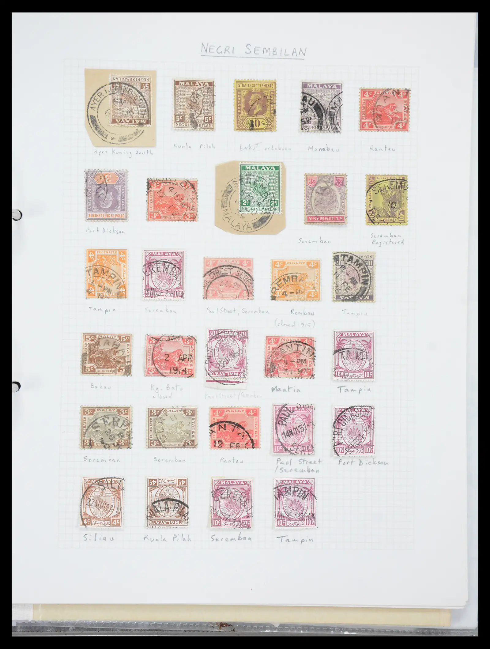 40824 0019 - Postzegelverzameling 40824 Maleisië stempels 1880-1950.