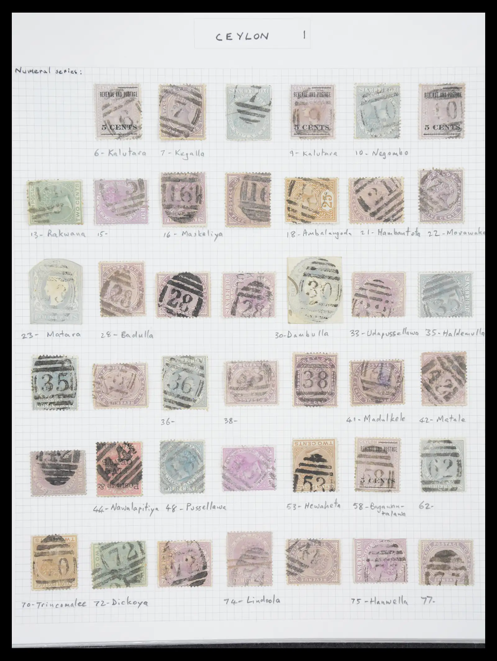 40826 0001 - Postzegelverzameling 40826 Engelse koloniën stempels 1870-1950.