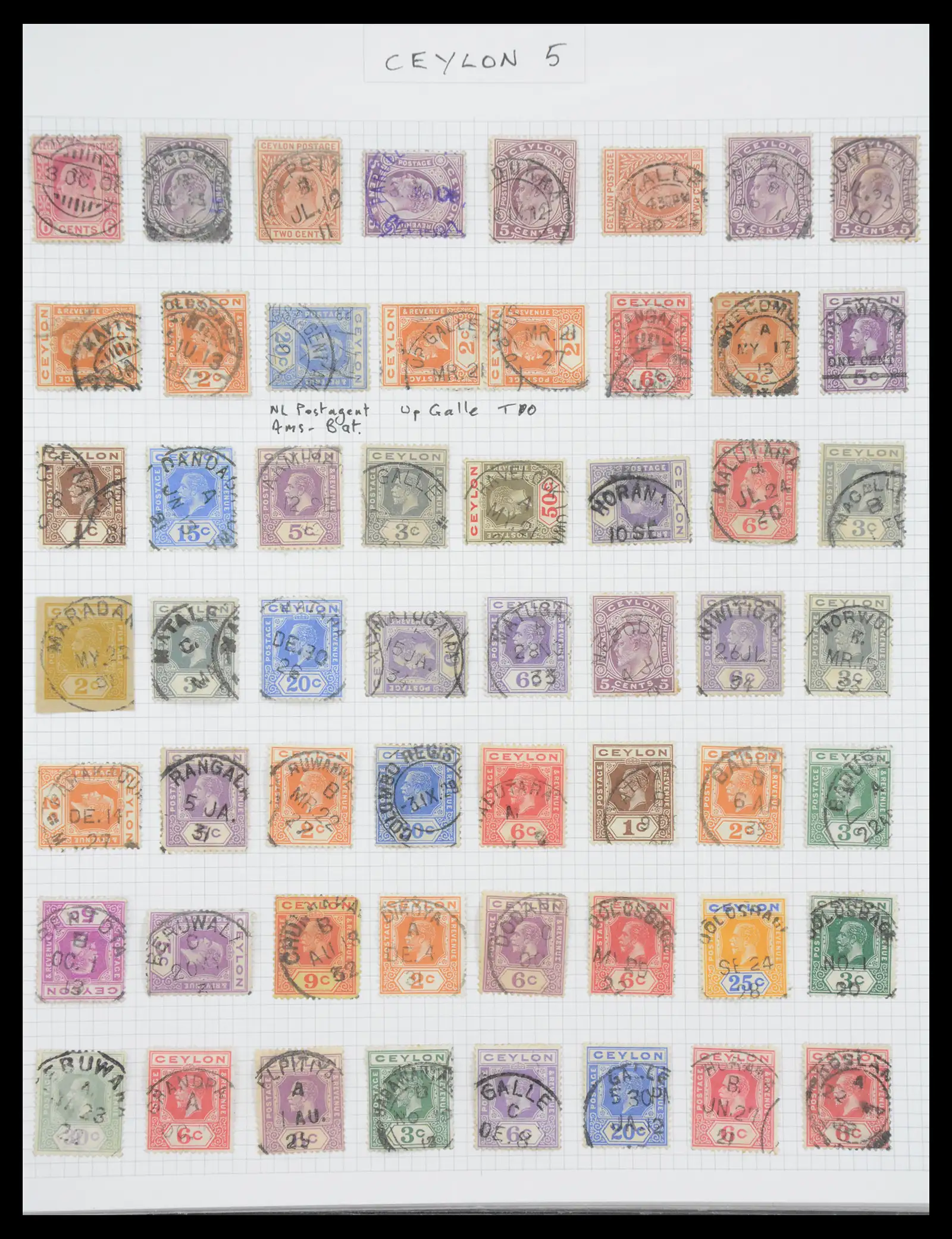 40826 0005 - Postzegelverzameling 40826 Engelse koloniën stempels 1870-1950.