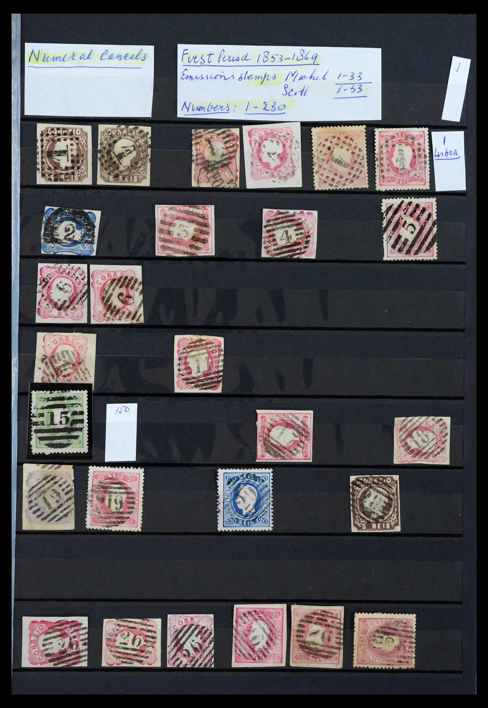 40835 0001 - Stamp collection 40835 Portugal cancels 1853-1920.