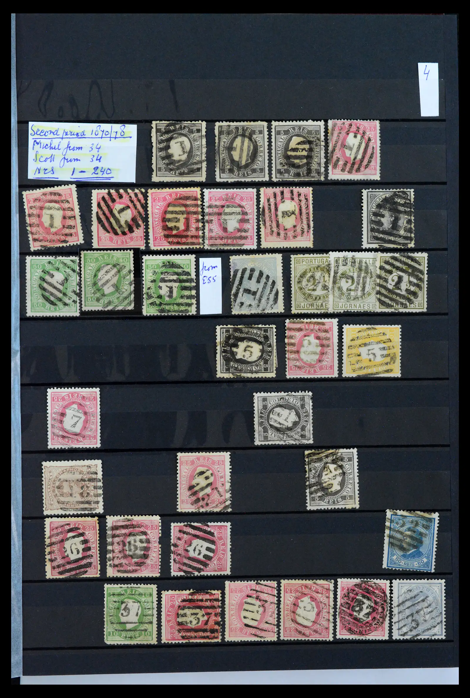 40835 0007 - Stamp collection 40835 Portugal cancels 1853-1920.
