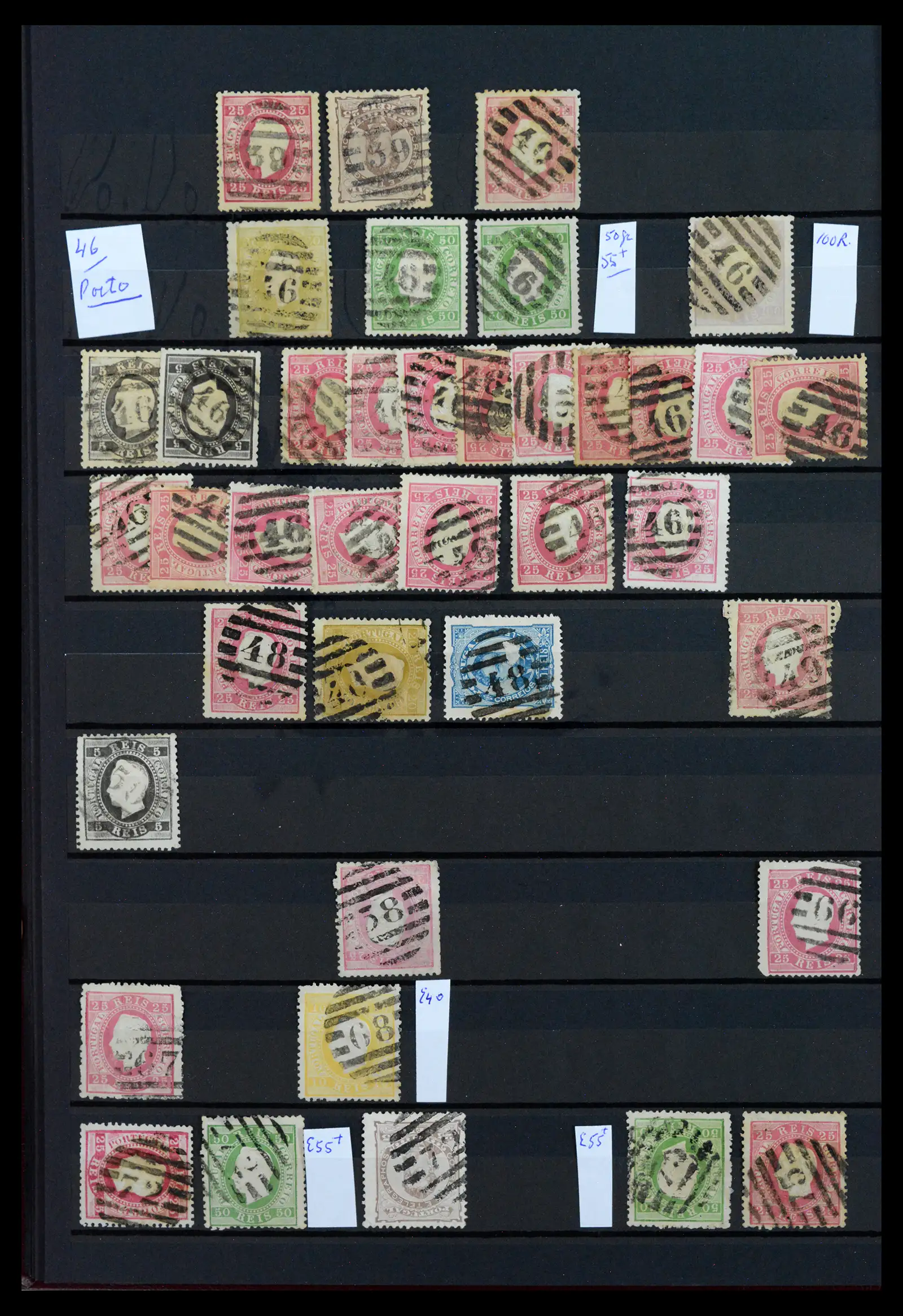 40835 0008 - Stamp collection 40835 Portugal cancels 1853-1920.