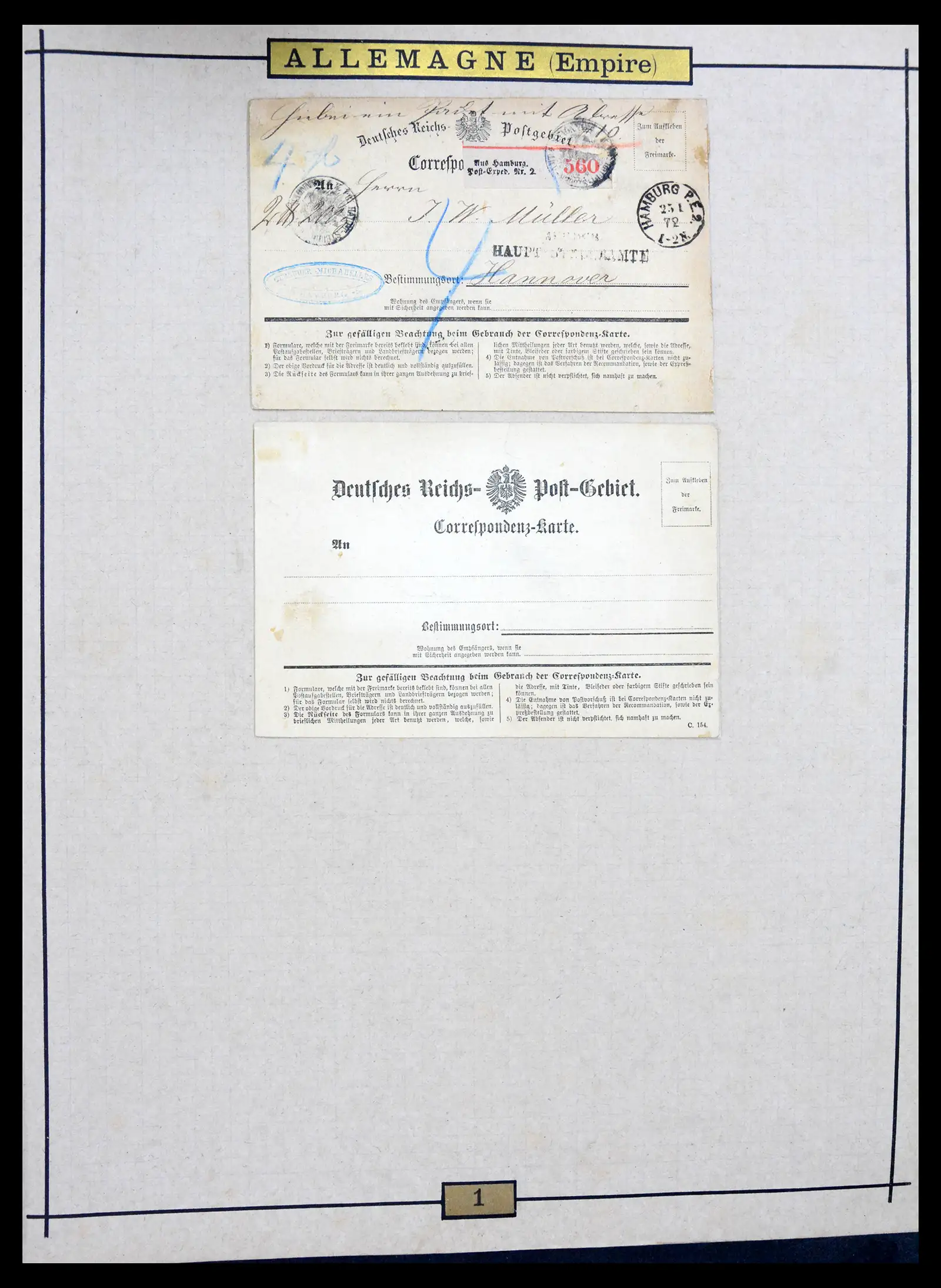 40968 0003 - Stamp collection 40968 Germany postal stationary collection 1846-1919.