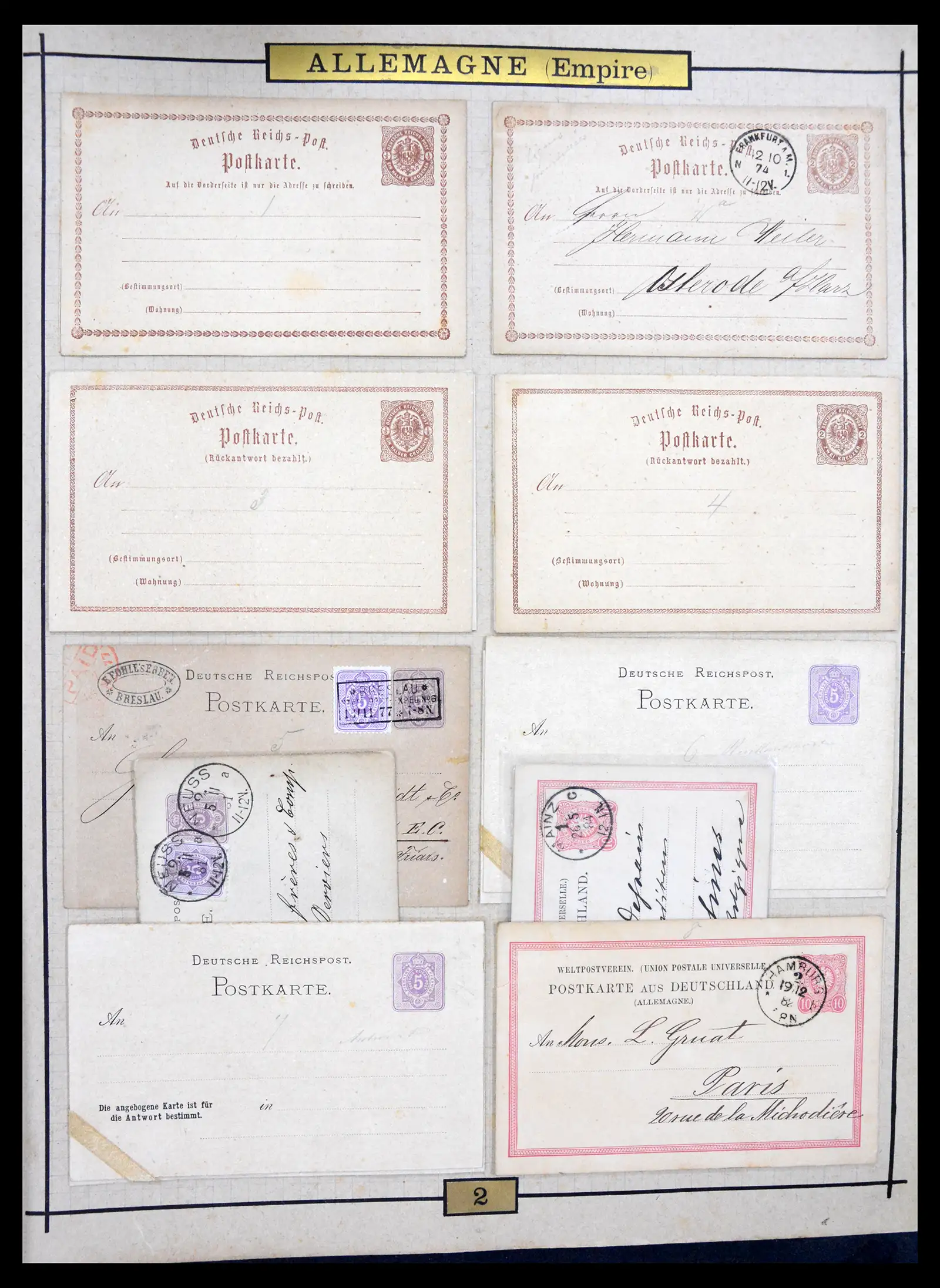 40968 0004 - Stamp collection 40968 Germany postal stationary collection 1846-1919.