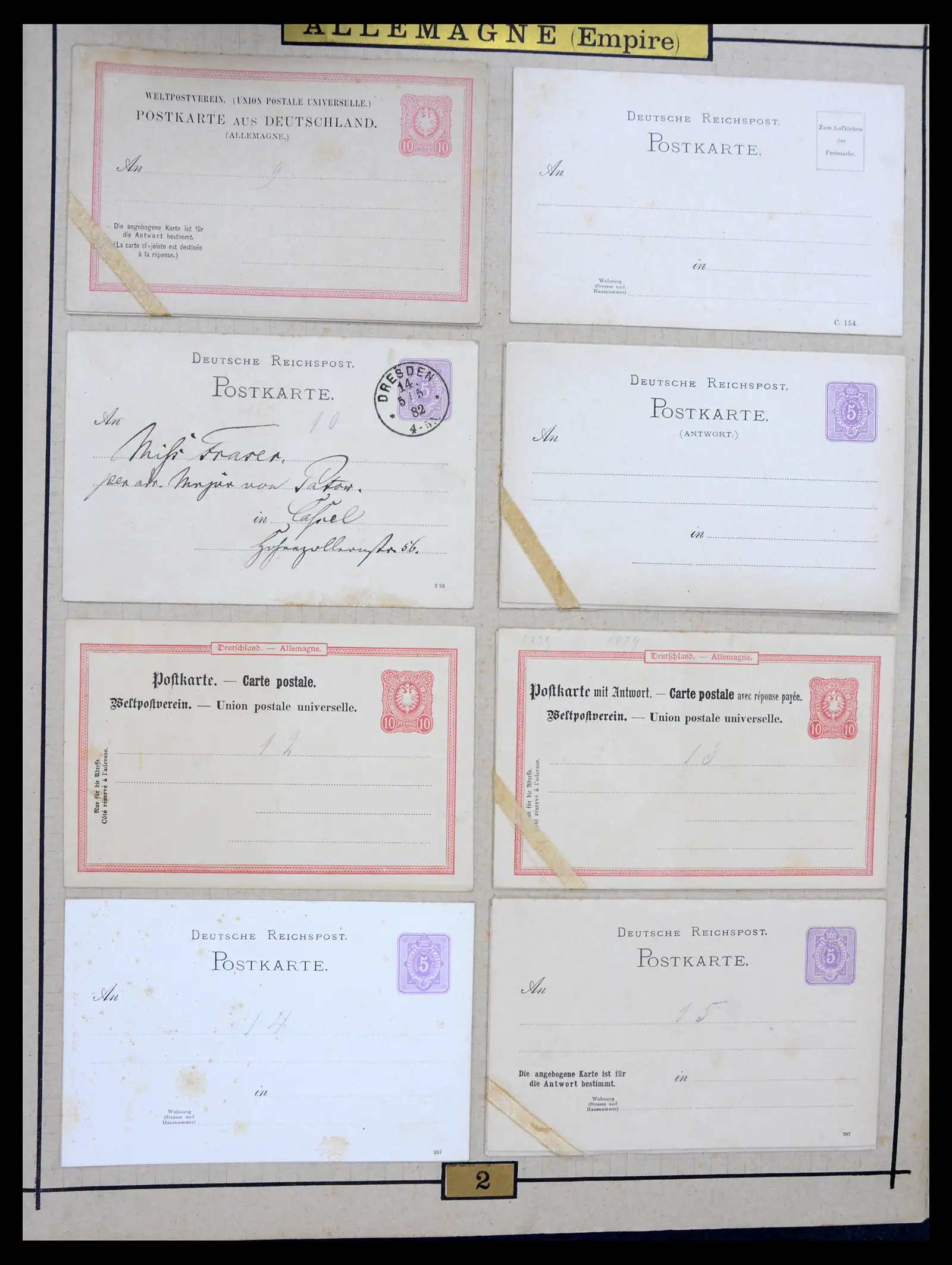 40968 0006 - Stamp collection 40968 Germany postal stationary collection 1846-1919.