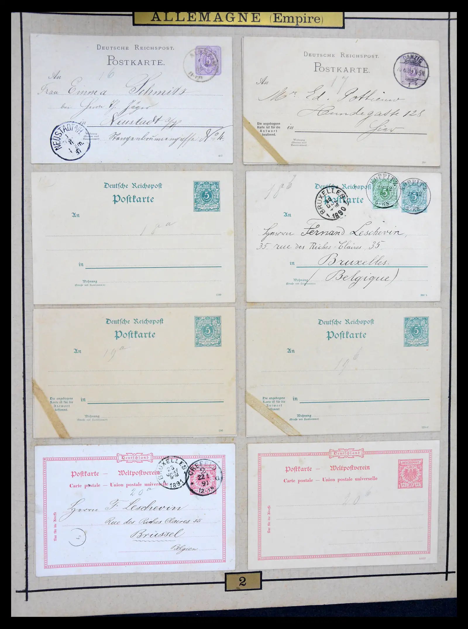 40968 0007 - Stamp collection 40968 Germany postal stationary collection 1846-1919.
