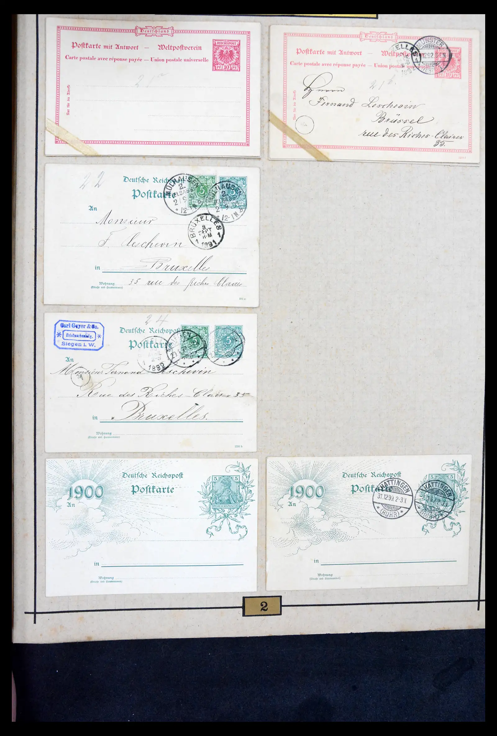 40968 0008 - Stamp collection 40968 Germany postal stationary collection 1846-1919.