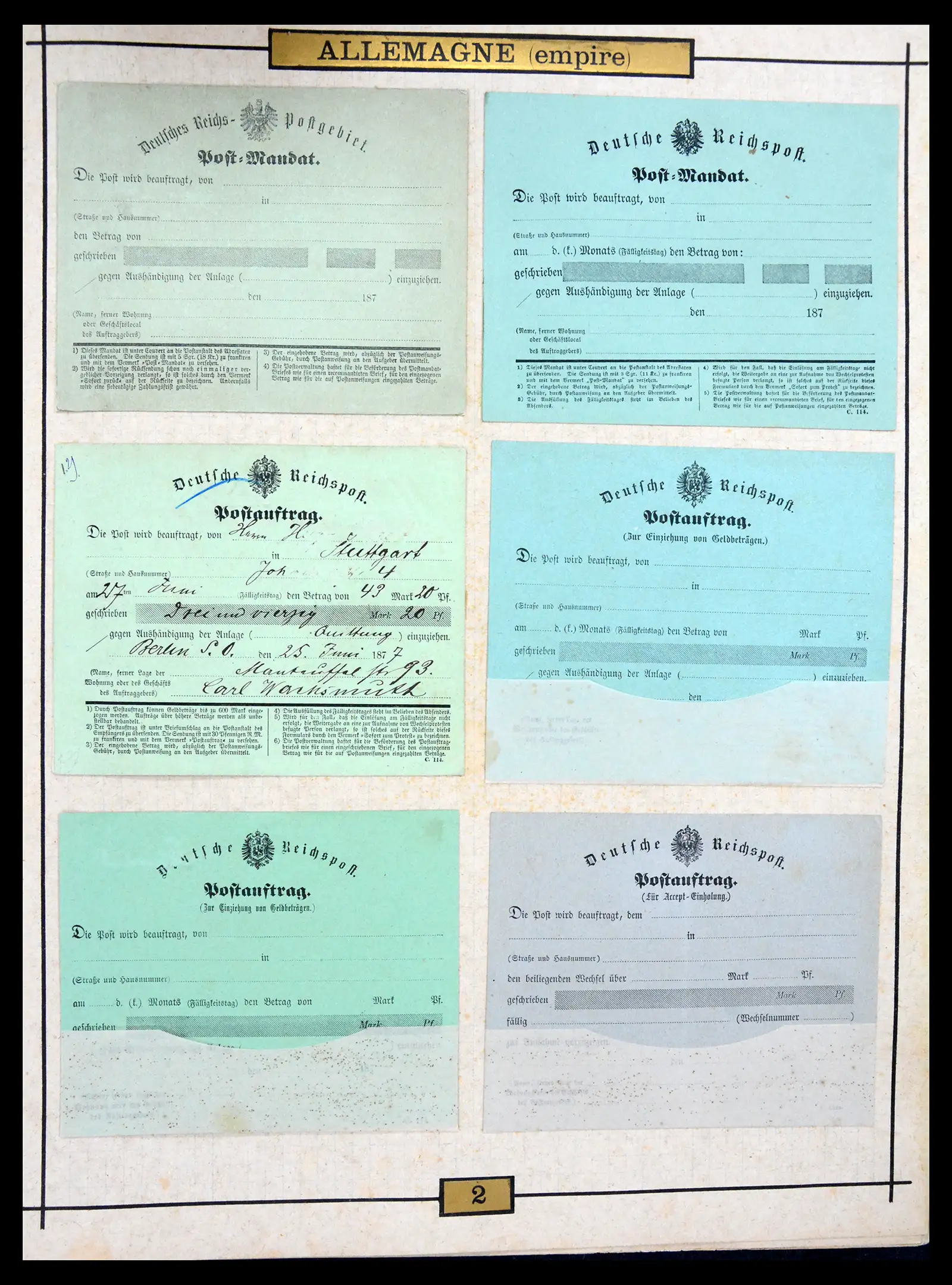 40968 0019 - Stamp collection 40968 Germany postal stationary collection 1846-1919.
