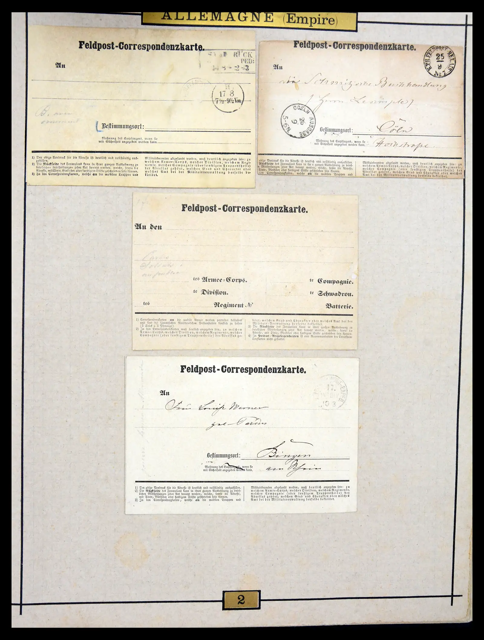 40968 0022 - Stamp collection 40968 Germany postal stationary collection 1846-1919.