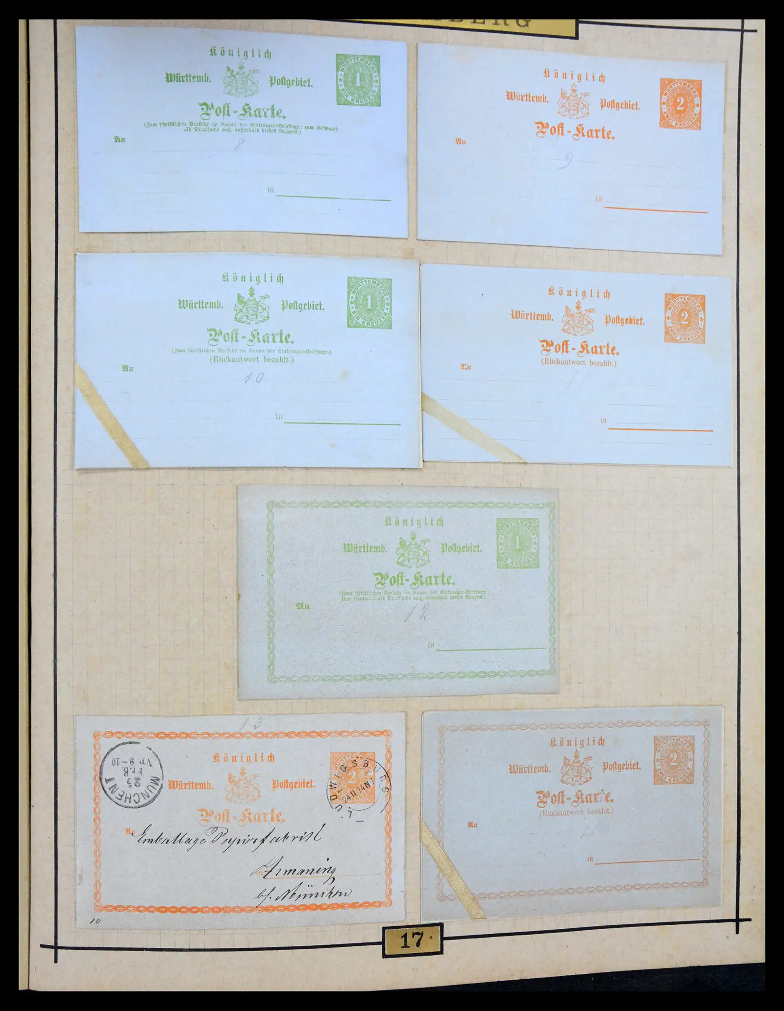 40968 0059 - Stamp collection 40968 Germany postal stationary collection 1846-1919.