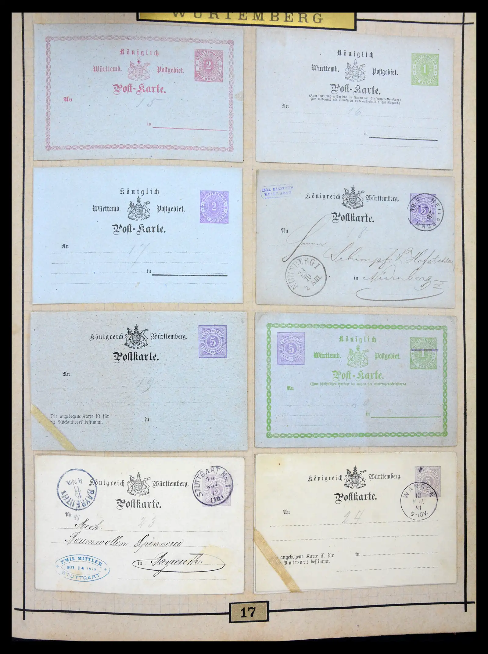 40968 0061 - Stamp collection 40968 Germany postal stationary collection 1846-1919.