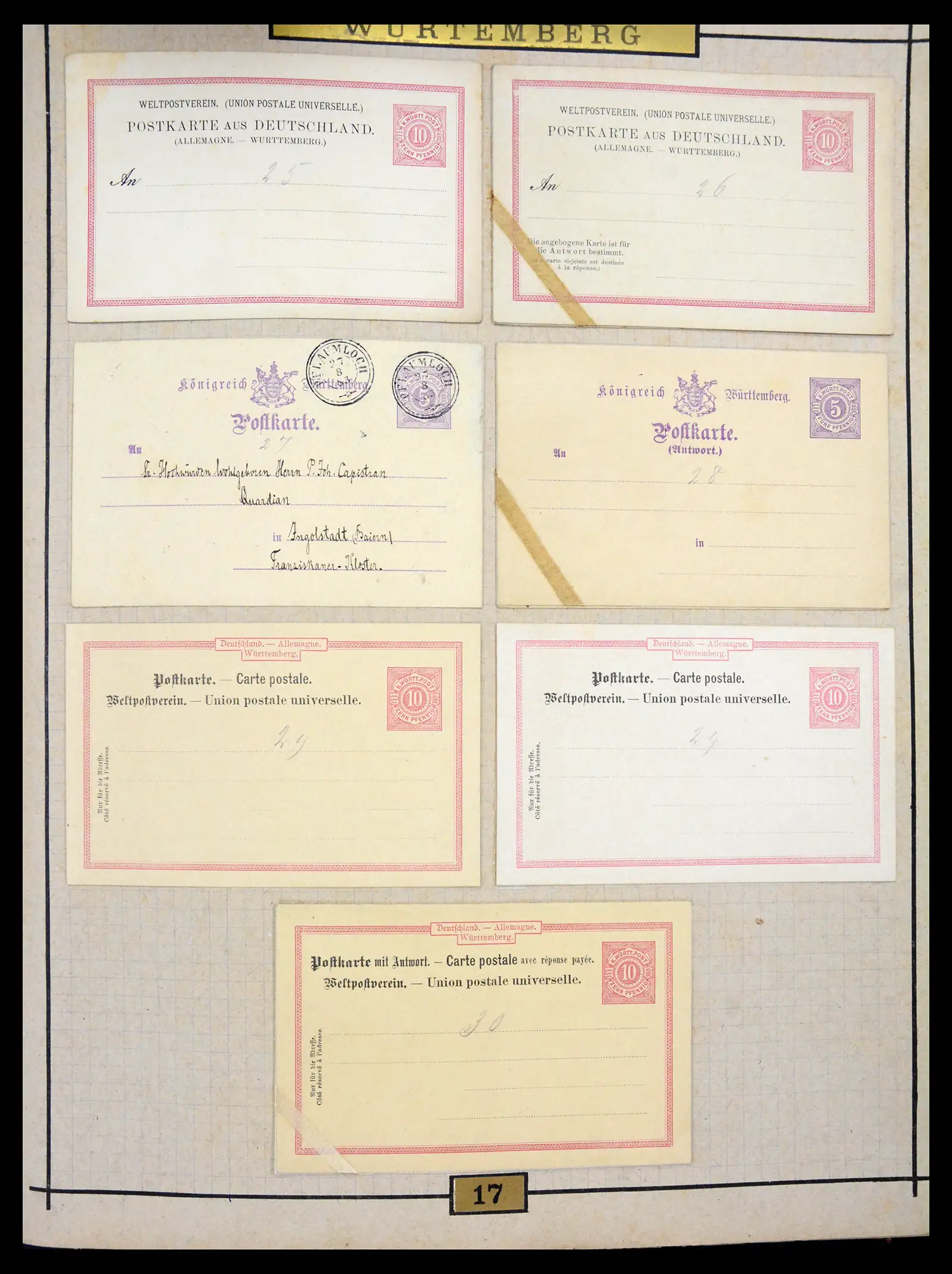 40968 0062 - Stamp collection 40968 Germany postal stationary collection 1846-1919.