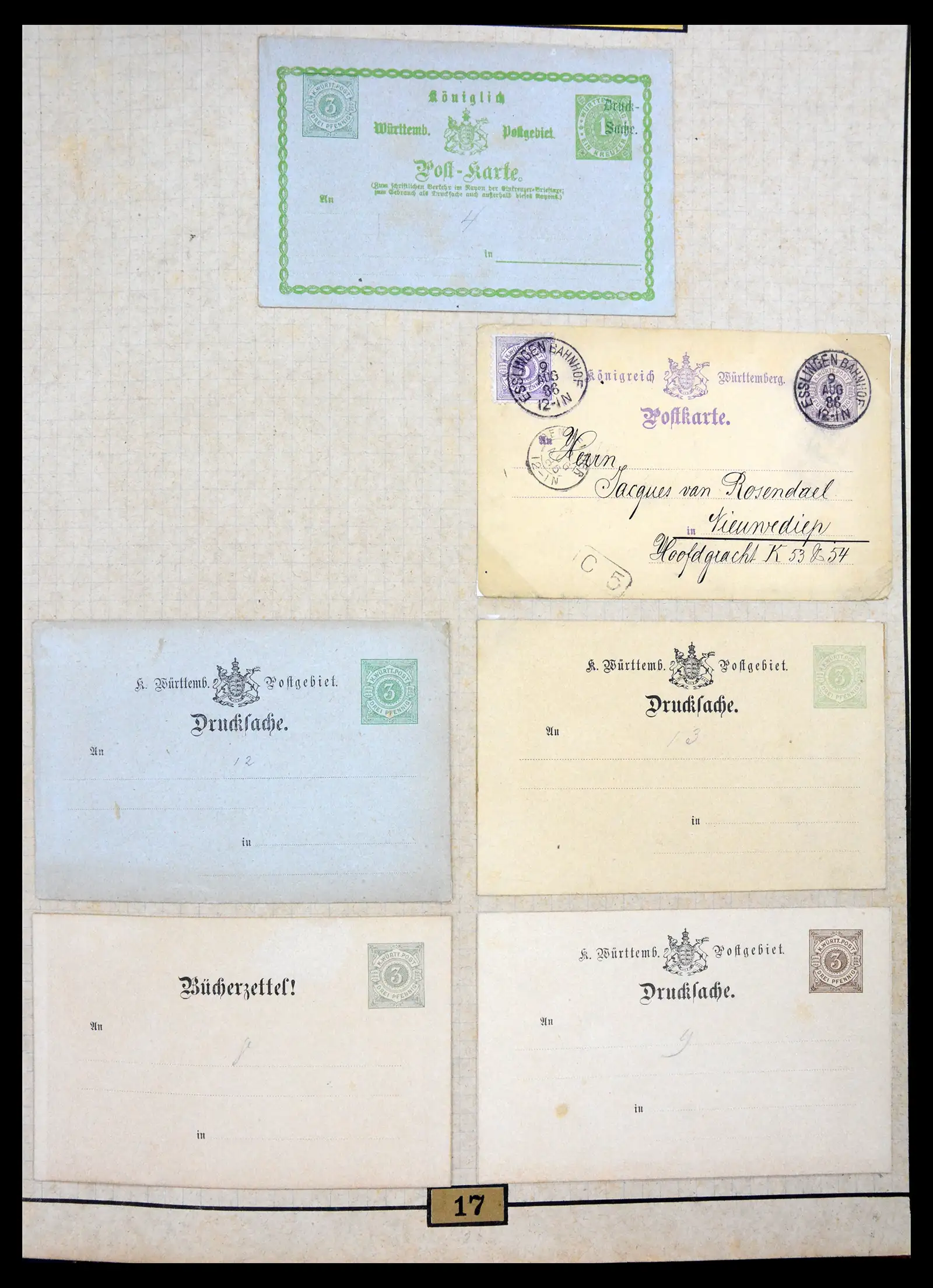 40968 0082 - Stamp collection 40968 Germany postal stationary collection 1846-1919.
