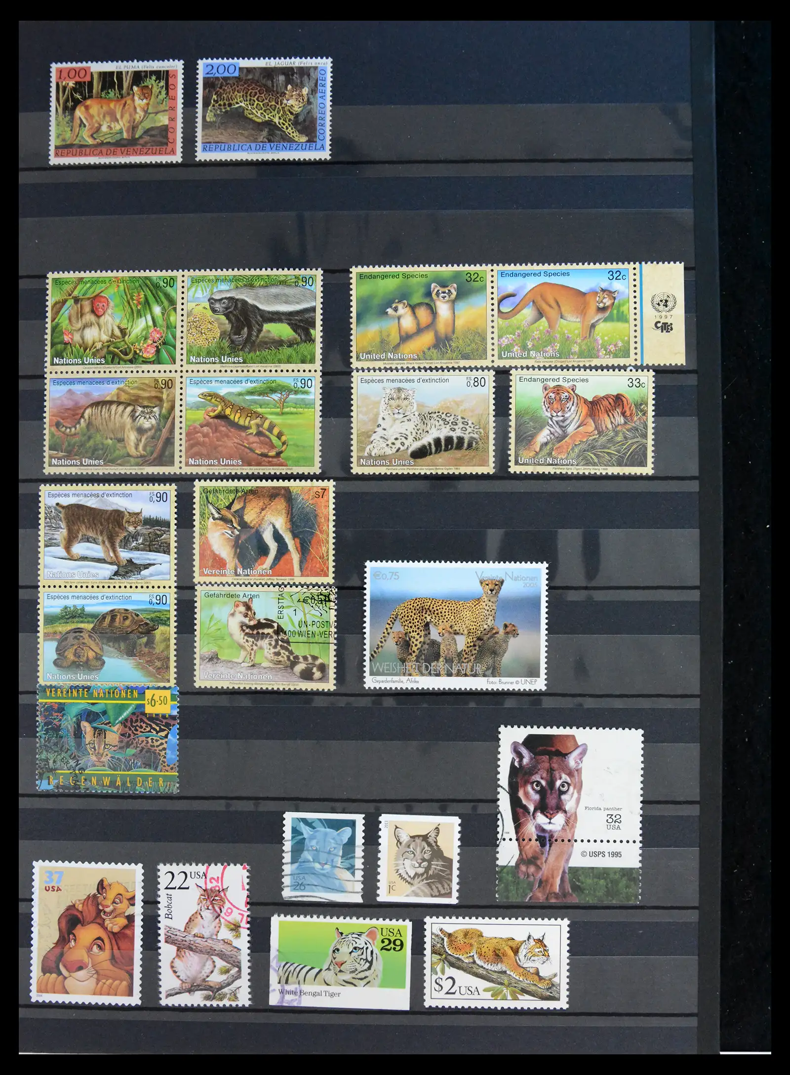 40971 0024 - Stamp collection 40971 Thematics lions/tigers 1870-2010.