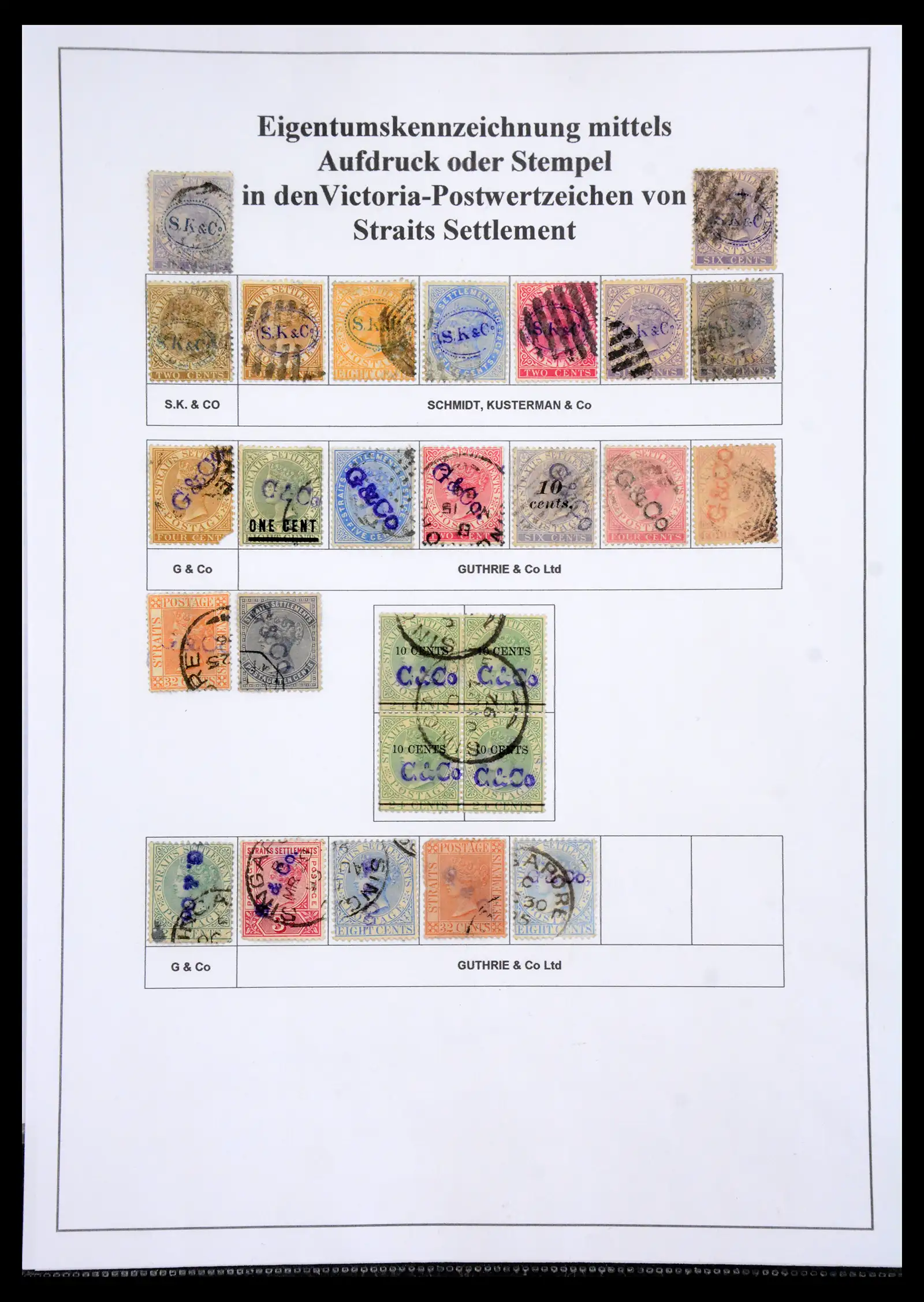 40991 0023 - Stamp collection 40991 Malaysia perfins/cancellations 1880-1910.