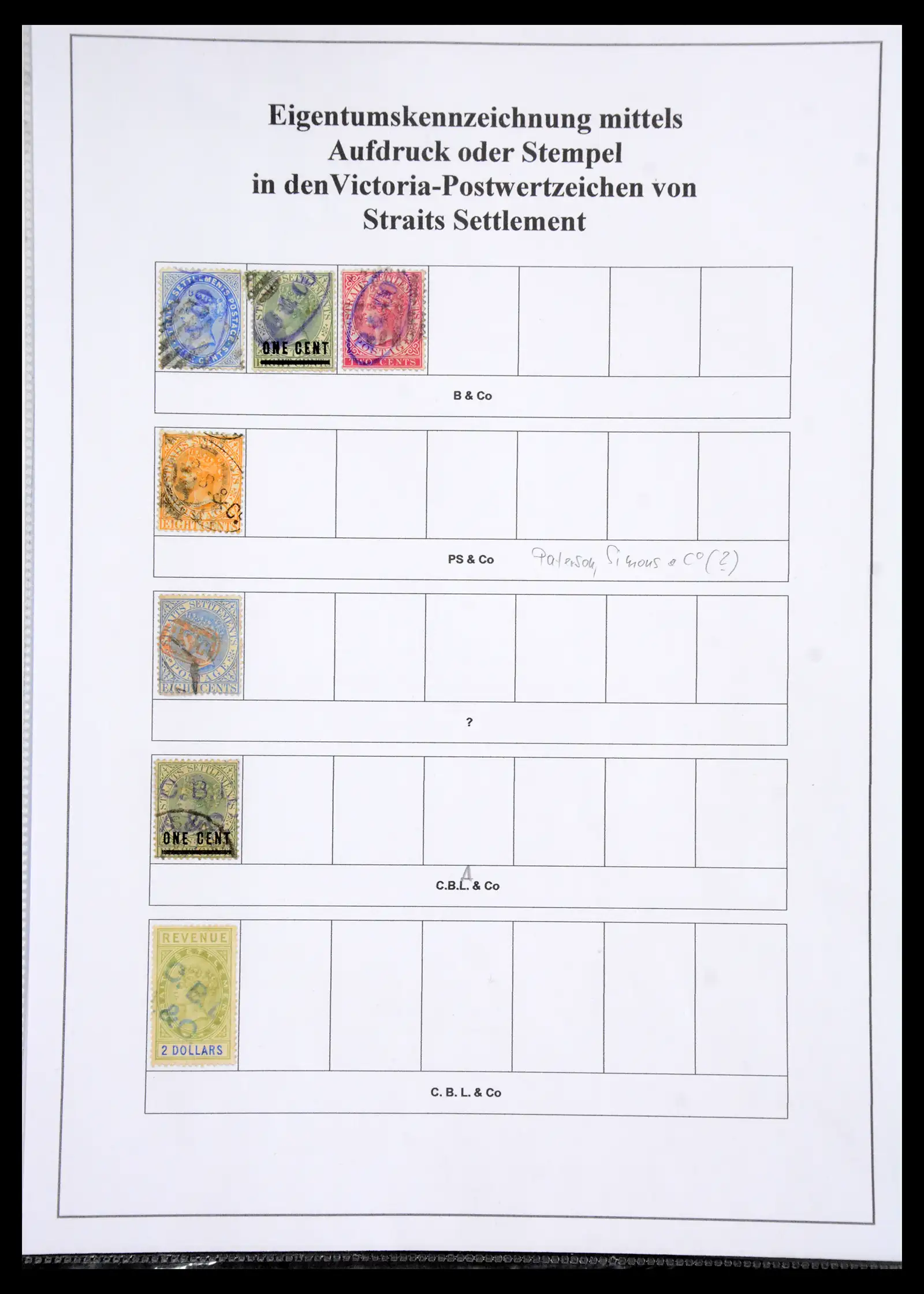 40991 0024 - Stamp collection 40991 Malaysia perfins/cancellations 1880-1910.