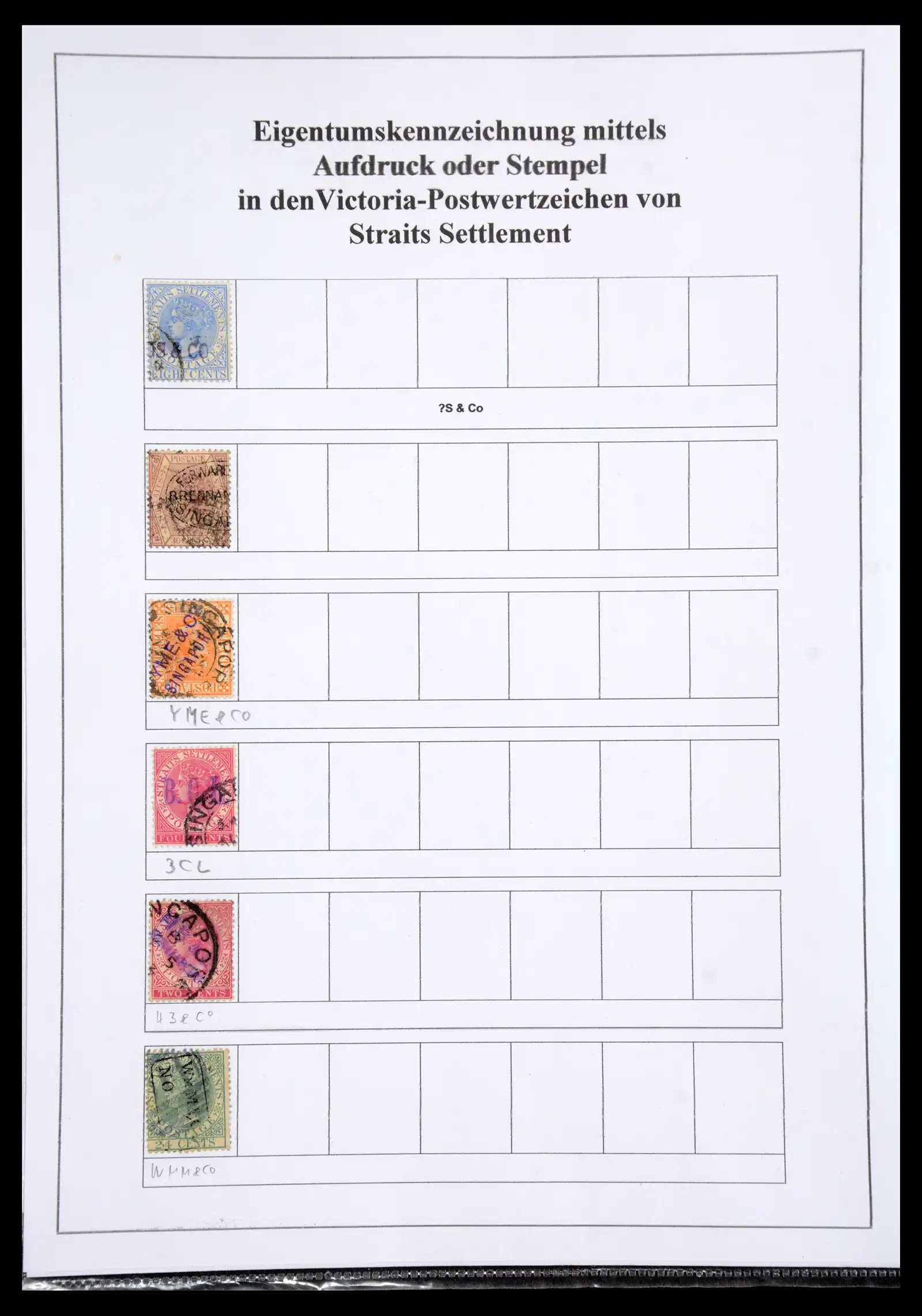 40991 0025 - Stamp collection 40991 Malaysia perfins/cancellations 1880-1910.