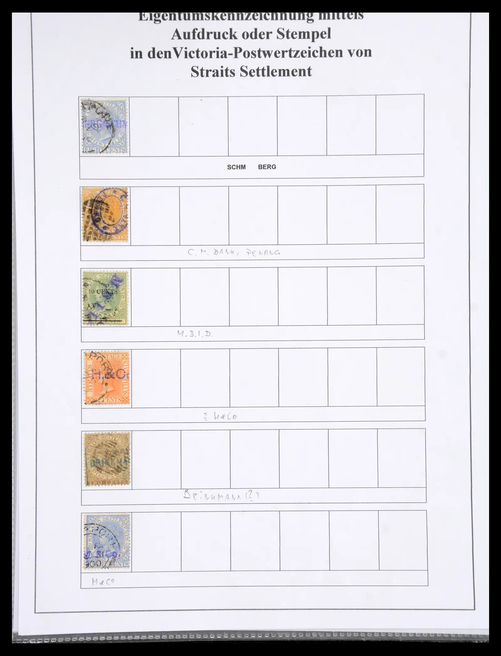 40991 0026 - Stamp collection 40991 Malaysia perfins/cancellations 1880-1910.
