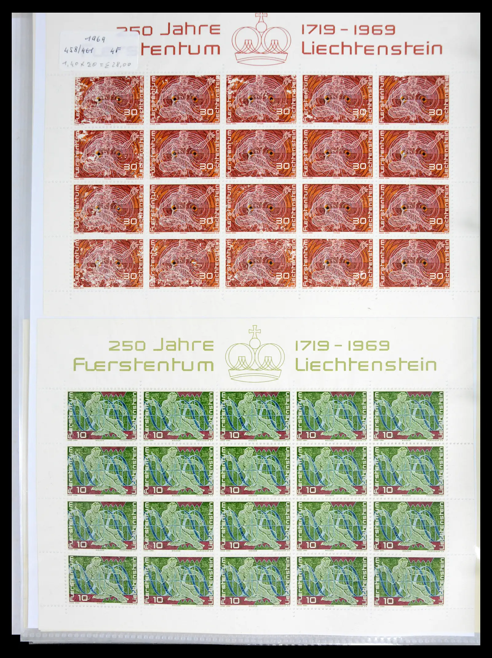 41013 0021 - Stamp collection 41013 Liechtenstein kleinbogen 1950-1984.