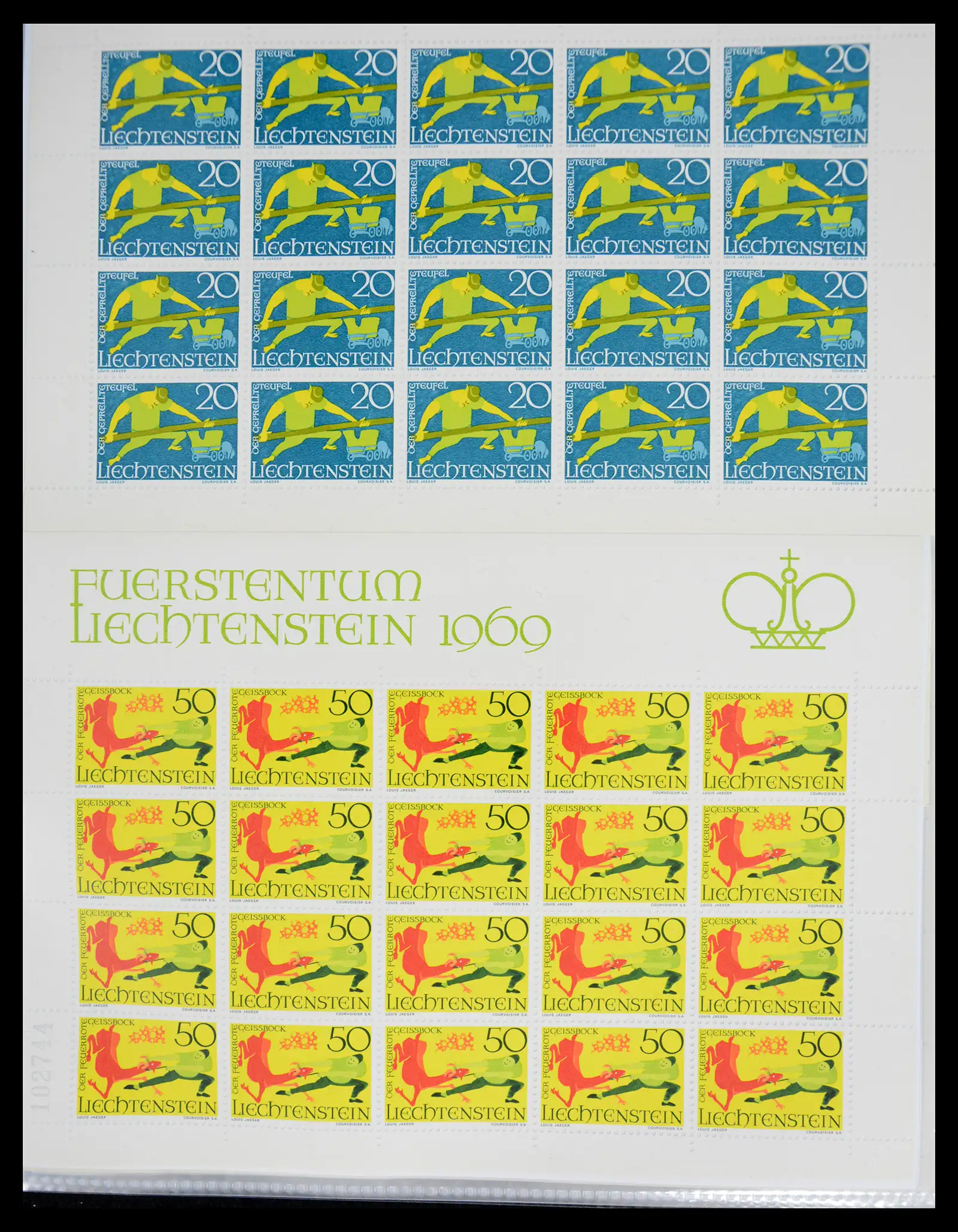 41013 0025 - Stamp collection 41013 Liechtenstein kleinbogen 1950-1984.