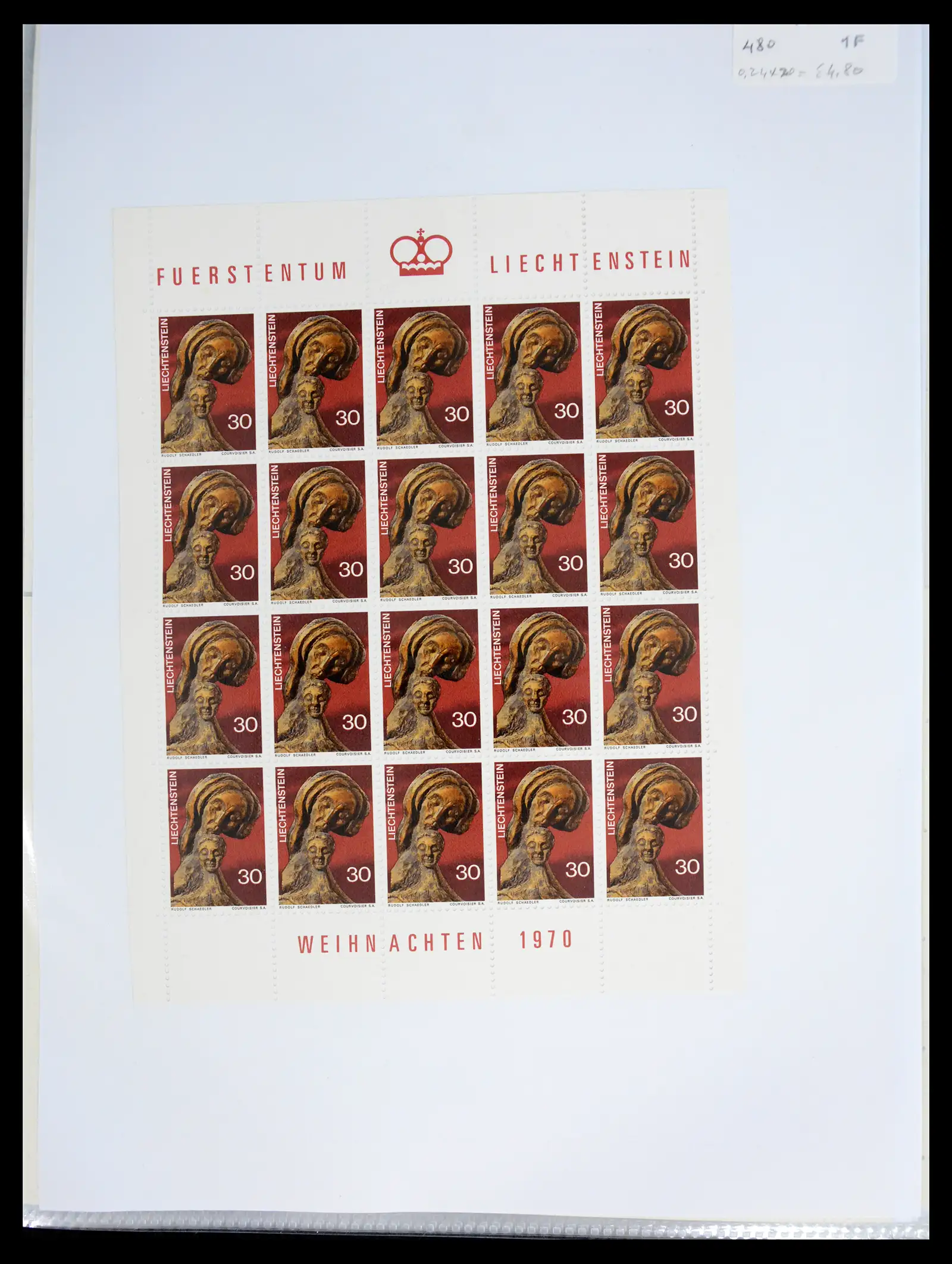 41013 0033 - Stamp collection 41013 Liechtenstein kleinbogen 1950-1984.